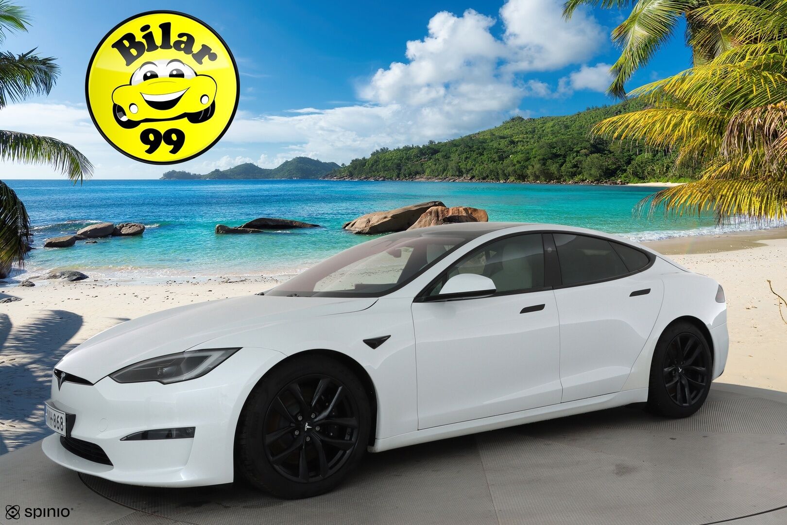 Tesla Model S 2023 Long Range **Valkoinen sisusta / HW4 / Lämpöpumppu / Lasikatto / Matrix-LED / Adapt.Vakkari / P.Kamera / Muistipenkki / Ilma-alusta / Keyless** - 2,99 % KORKOTARJOUS TÄHÄN AUTOON - 1-omisteinen Suomi-auto / 2x Latauskaapelit / Kahdet renkaat