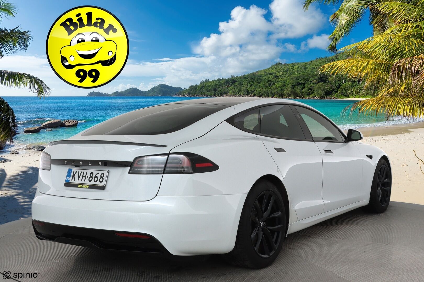 Tesla Model S 2023 Long Range **Valkoinen sisusta / HW4 / Lämpöpumppu / Lasikatto / Matrix-LED / Adapt.Vakkari / P.Kamera / Muistipenkki / Ilma-alusta / Keyless** - 2,99 % KORKOTARJOUS TÄHÄN AUTOON - 1-omisteinen Suomi-auto / 2x Latauskaapelit / Kahdet renkaat