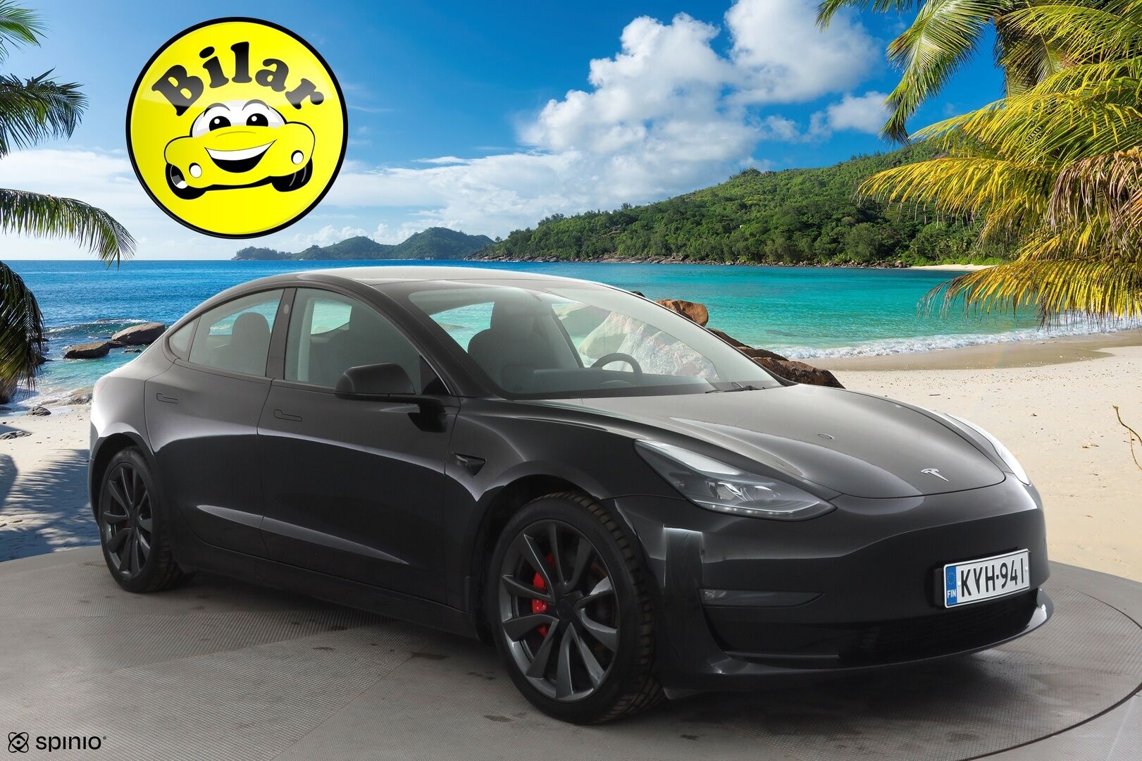 Tesla Model 3 2023 Performance - 1-OM Suomiauto | ACC | ILP | Ryzen | Matrix | Lasikatto | Premium audio | Sähkönahat | Muistipenkki | Track mode | Autosteer