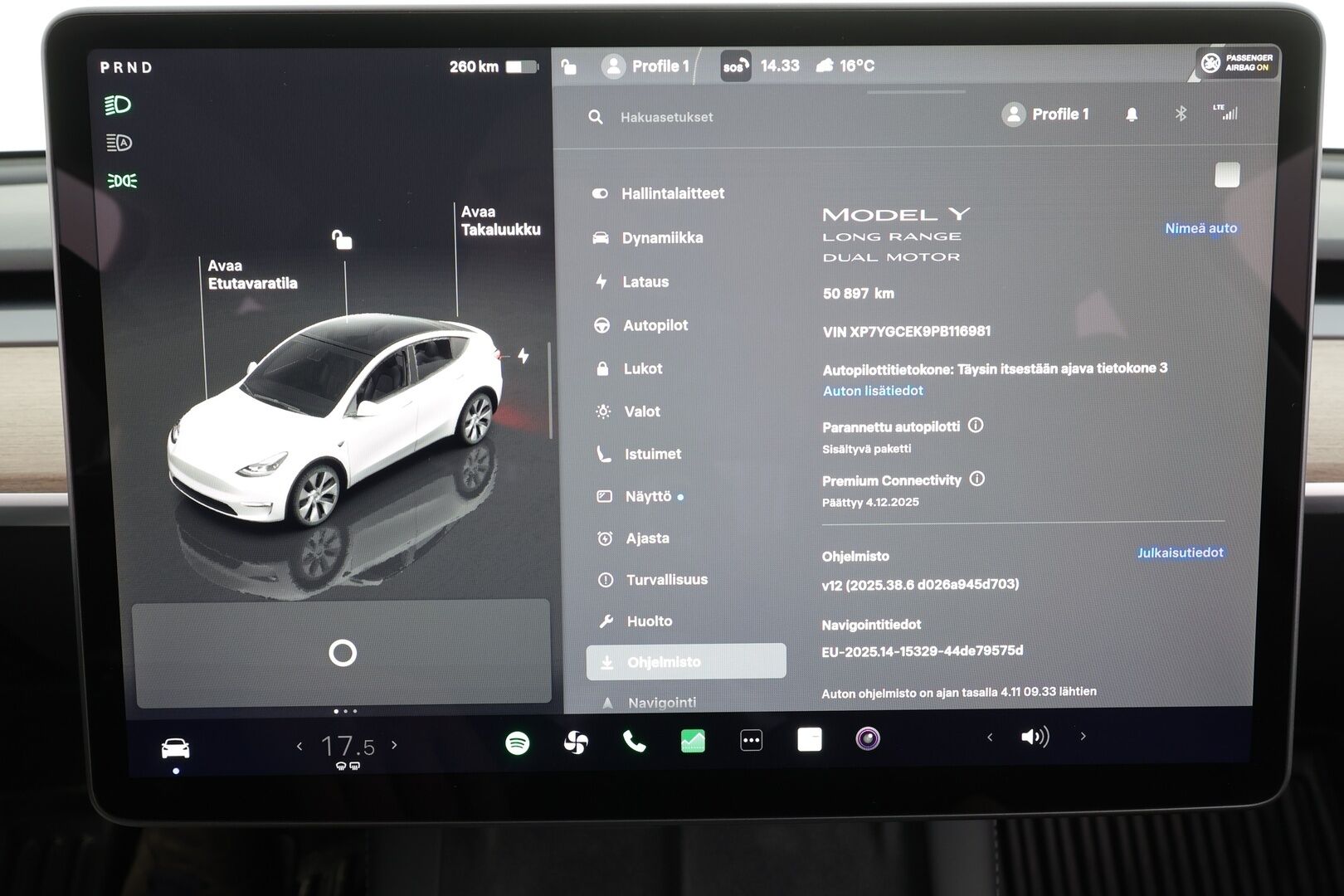 Tesla Model Y 2023 Long Range * EAP / Koukku / ILP / Lasikatto / Matrix-LED / P.kamera / Premium Audio / Muistipenkki / Navi * - Suomi-auto / Akku kuntotarkastettu SoH 95% / 2x Latauskaapelit / Kahdet renkaat