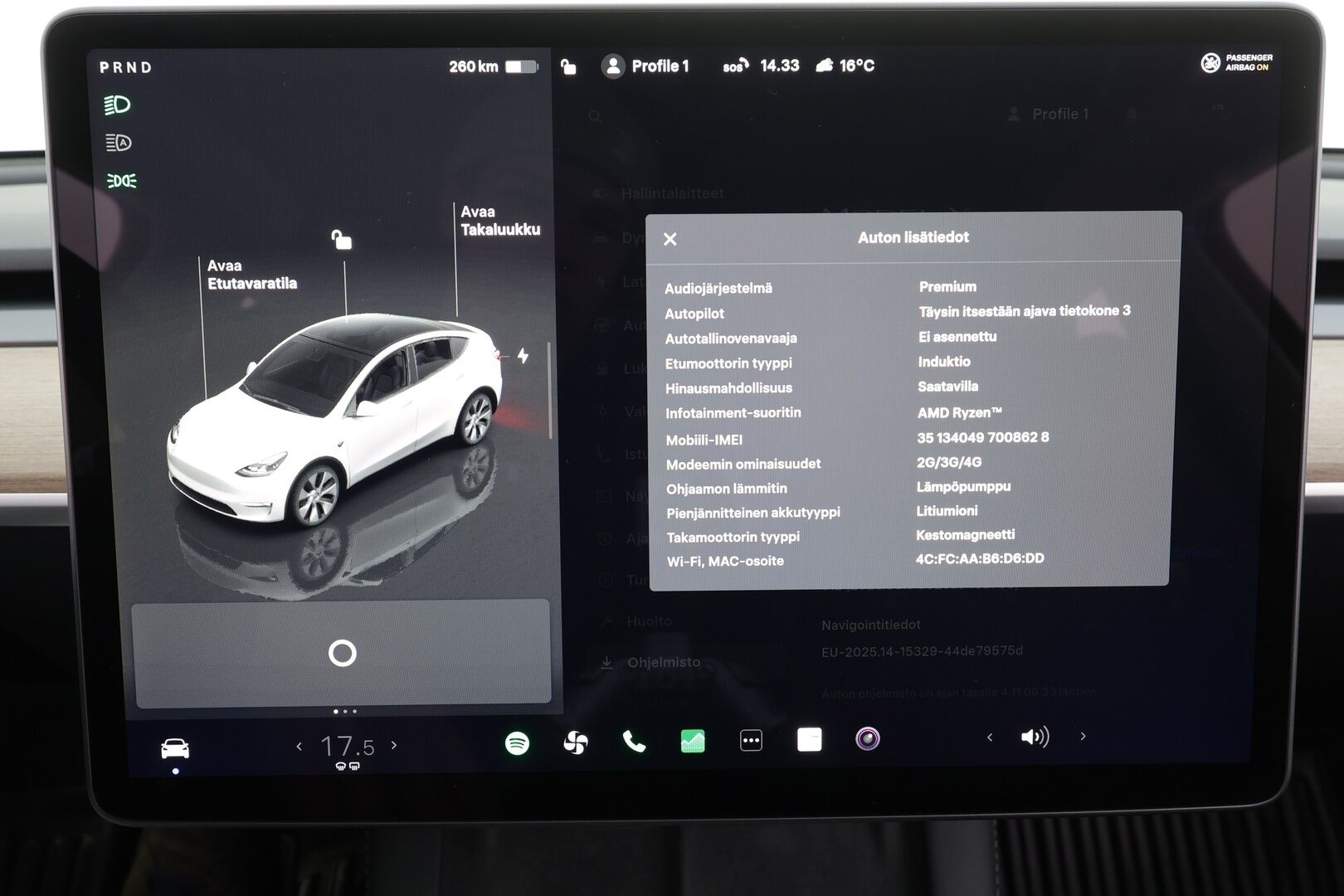 Tesla Model Y 2023 Long Range * EAP / Koukku / ILP / Lasikatto / Matrix-LED / P.kamera / Premium Audio / Muistipenkki / Navi * - Suomi-auto / Akku kuntotarkastettu SoH 95% / 2x Latauskaapelit / Kahdet renkaat