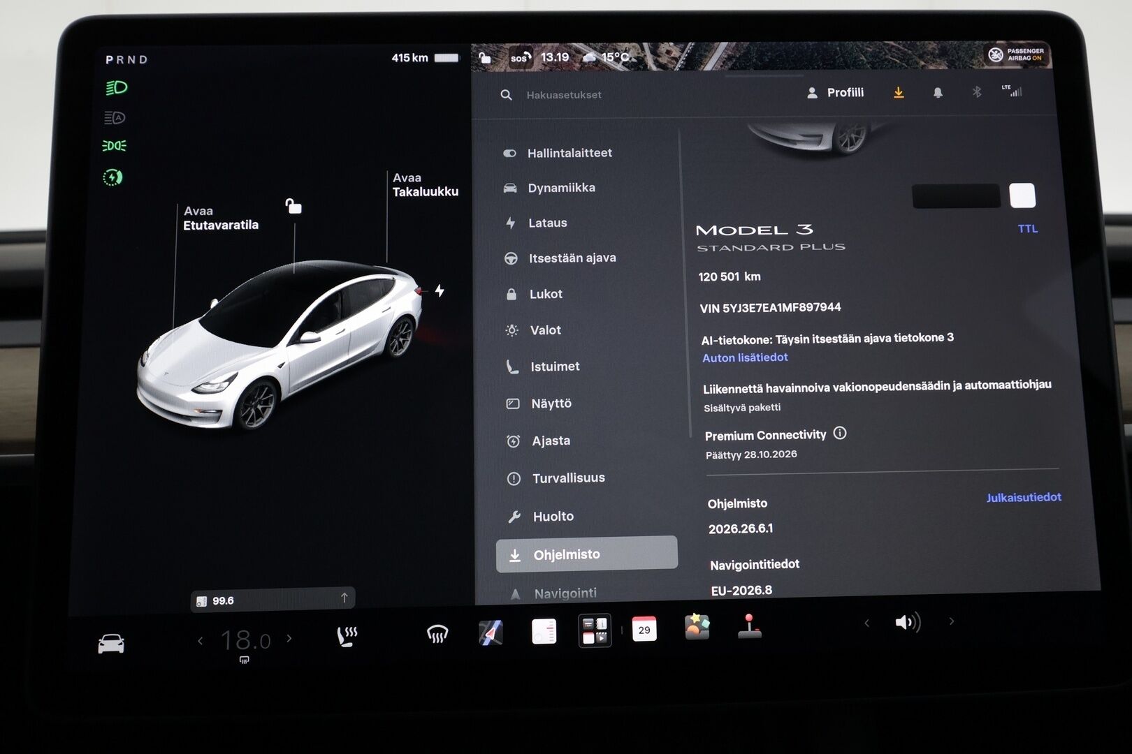 Tesla Model 3 2021 Standard Range Plus - | Akku juuri vaihdettu! | ILP | ACC | Lasikatto | Matrix-LED | P.Kamera | Muistipenkki | Premium Speakers | Navi | Kaistavahti | Keyless | 
