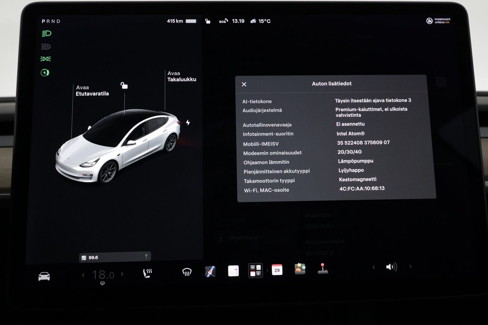 Tesla Model 3 2021 Standard Range Plus - | Akku juuri vaihdettu! | ILP | ACC | Lasikatto | Matrix-LED | P.Kamera | Muistipenkki | Premium Speakers | Navi | Kaistavahti | Keyless | 