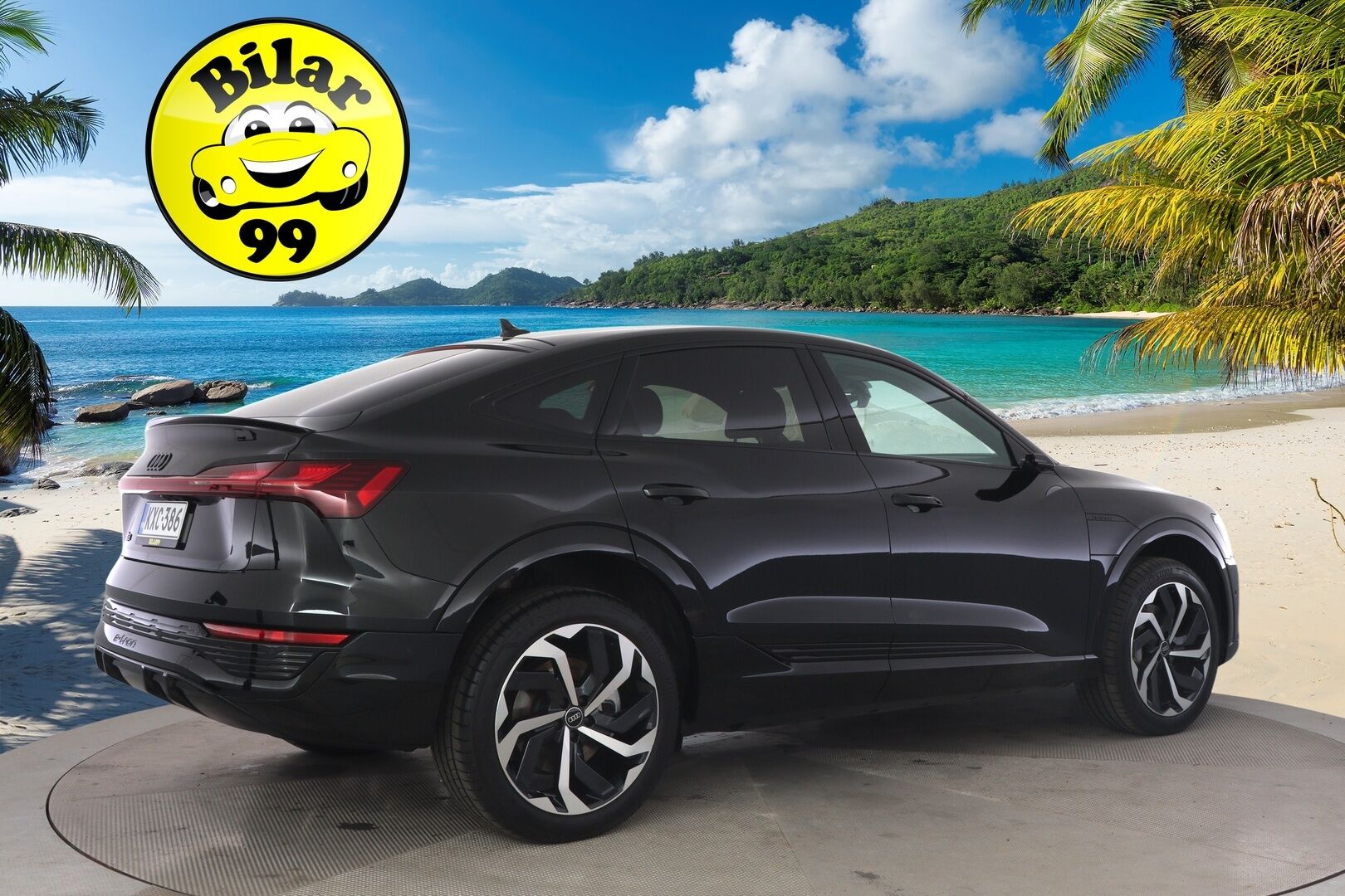 AUDI Q8 E-TRON 2024 Sportback 55 e-tron quattro S line **Adapt.vakkari / Matrix LED / 360° Kamera / Sähköpenkit / Apple&Android** - 2,99 % KORKOTARJOUS TÄHÄN AUTOON - Näyttävä yksilö / Huippuvarusteet / Ilma-alusta / Black Optic -paketti / Keyless / Nahkasisusta