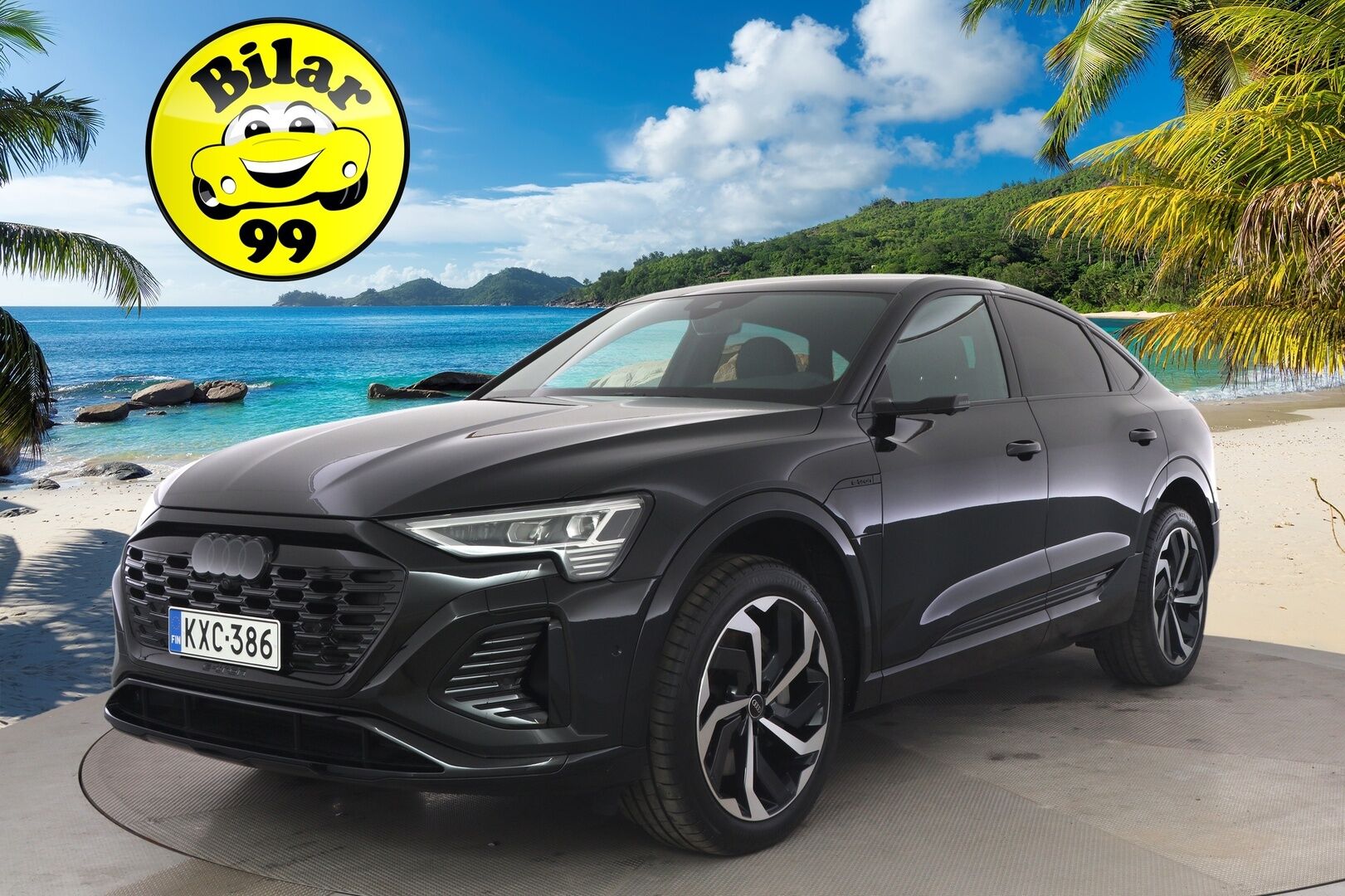 AUDI Q8 E-TRON 2024 Sportback 55 e-tron quattro S line **Adapt.vakkari / Matrix LED / 360° Kamera / Sähköpenkit / Apple&Android** - 2,99 % KORKOTARJOUS TÄHÄN AUTOON - Näyttävä yksilö / Huippuvarusteet / Ilma-alusta / Black Optic -paketti / Keyless / Nahkasisusta