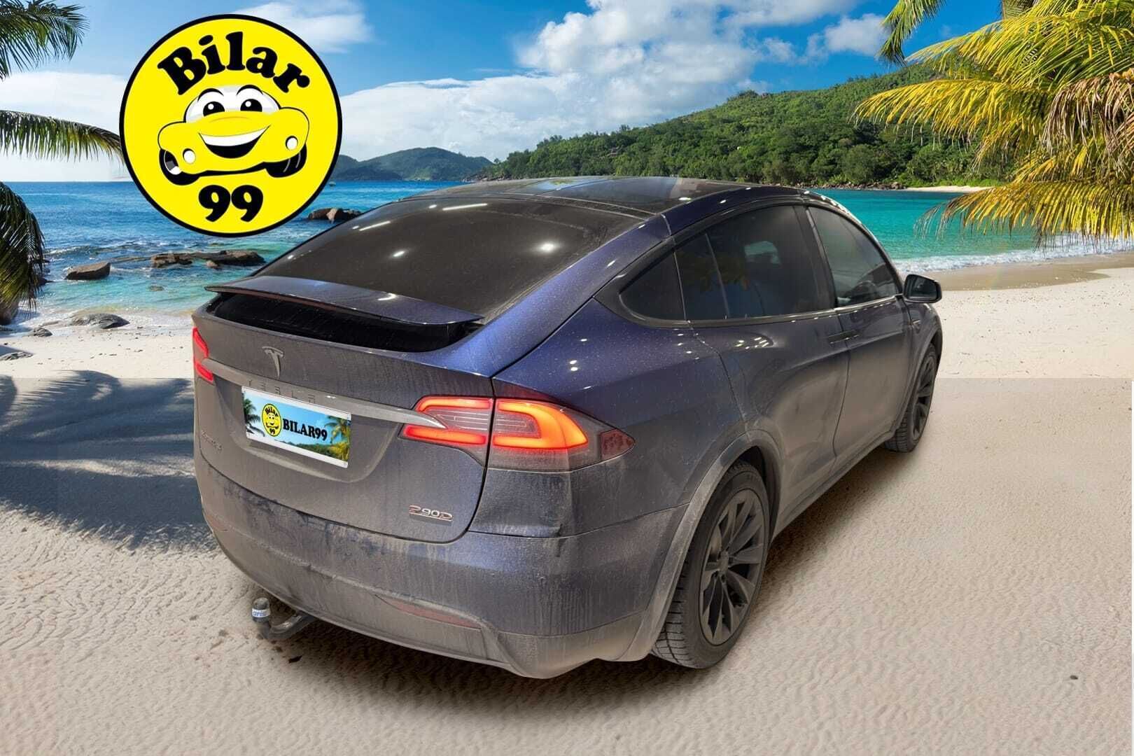 Tesla Model X 2017 P90 D / 6-paik / Koukku / Imuovet / Ilmastoidut nahat / Muistipenkki / Pikalataus / 2x Renkaat / SoH 85% - Akku kuntotarkastettu / Lasikatto / 2x vanteet 