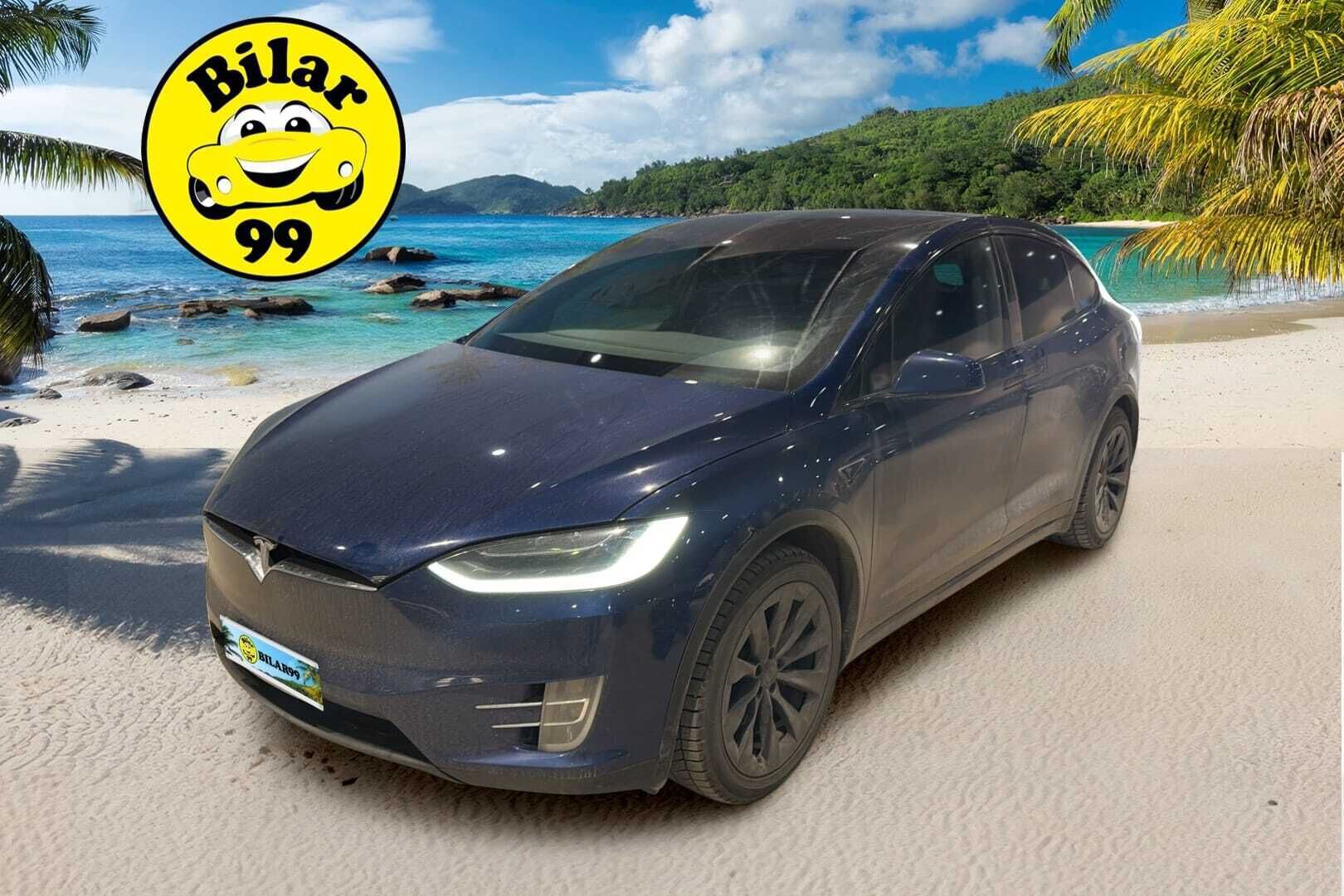 Tesla Model X 2017 P90 D / 6-paik / Koukku / Imuovet / Ilmastoidut nahat / Muistipenkki / Pikalataus / 2x Renkaat / SoH 85% - Akku kuntotarkastettu / Lasikatto / 2x vanteet 