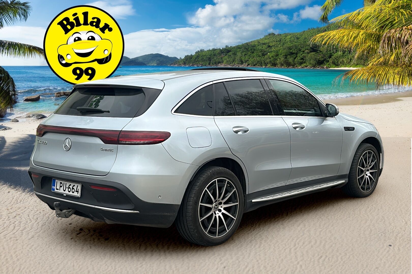 Mercedes-Benz EQC 2019 400 4Matic AMG / Distronic+ / Vetokoukku / Panorama / Lämpöpumppu / Muistipenkit / HUD / IHC+ / P-Kamera - Kattoluukku / Merkkihuollettu / Keyless / Ambient / Apple&Android