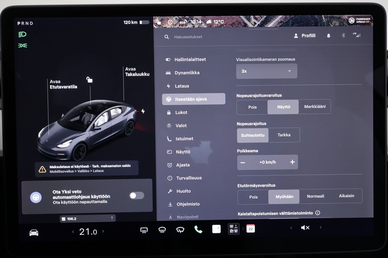 Tesla Model 3 2021 Long Range - | ACC | ILP | Koukku | Valkoiset nahat | Lasikatto | Premium Audio | Matrix-LED | Sähkönahat | Muistipenkki | P.kamera | 2x renkaat aluin | 