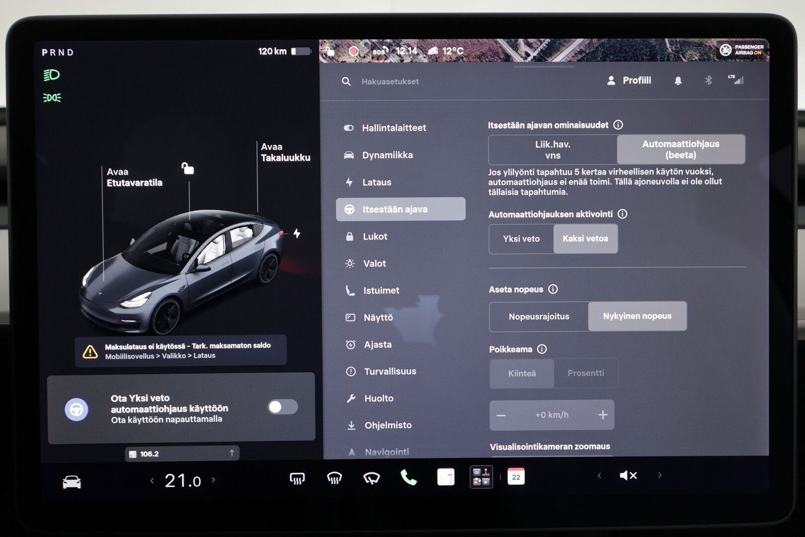 Tesla Model 3 2021 Long Range - | ACC | ILP | Koukku | Valkoiset nahat | Lasikatto | Premium Audio | Matrix-LED | Sähkönahat | Muistipenkki | P.kamera | 2x renkaat aluin | 