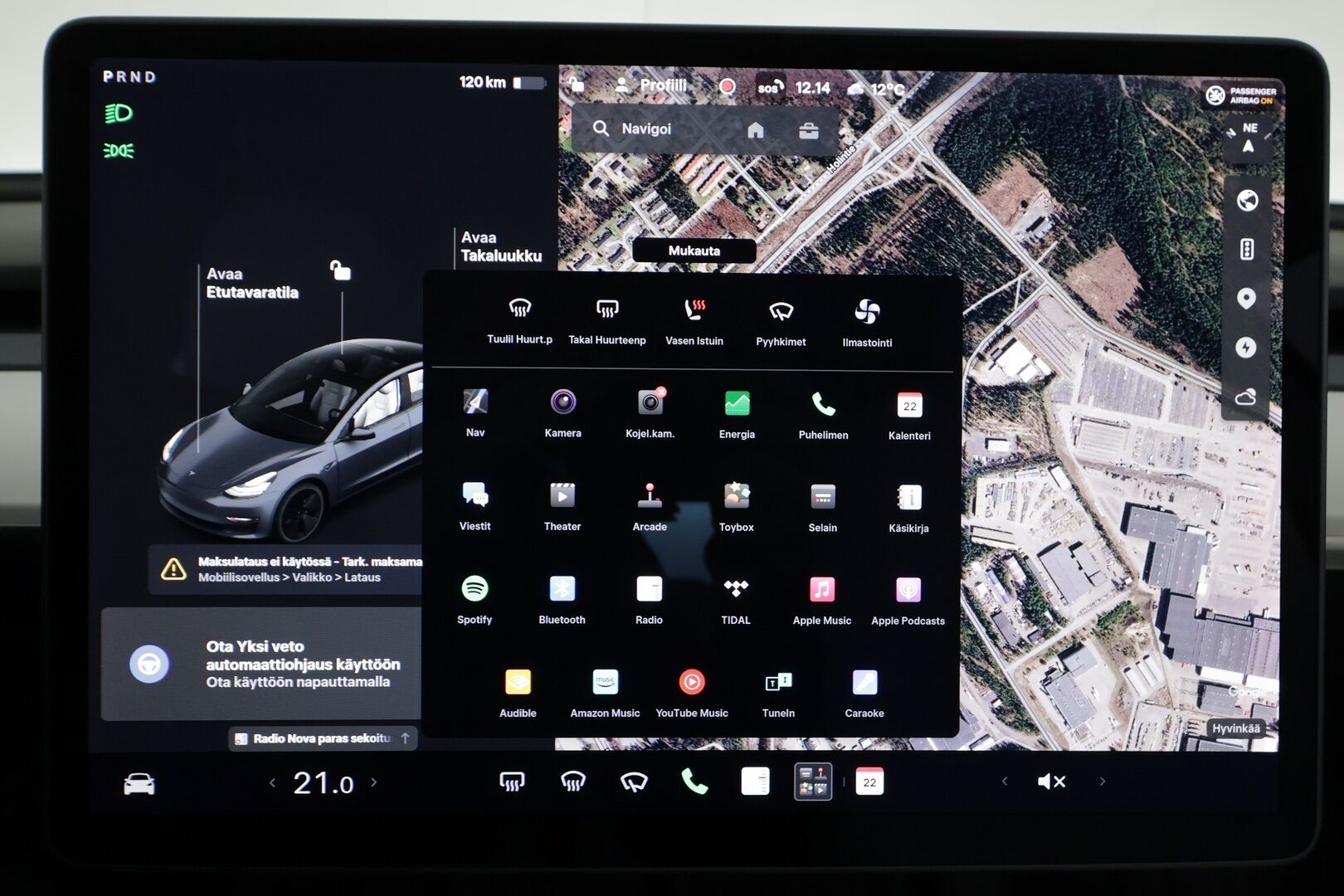 Tesla Model 3 2021 Long Range - | ACC | ILP | Koukku | Valkoiset nahat | Lasikatto | Premium Audio | Matrix-LED | Sähkönahat | Muistipenkki | P.kamera | 2x renkaat aluin | 