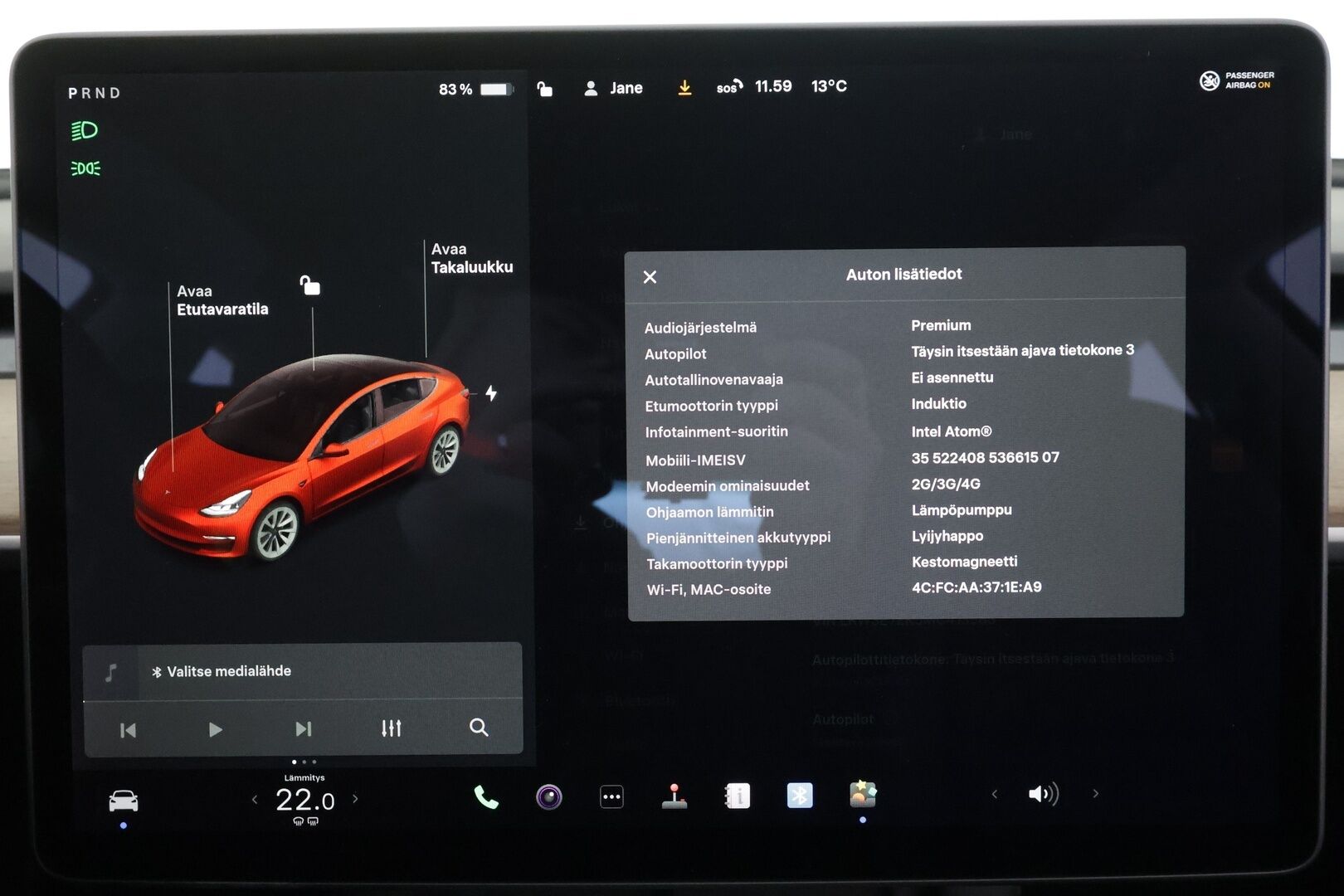 Tesla Model 3 2021 Long Range * Lasikatto / ILP / Matrix LED / P.kamera / Premium Audio / Nahat *
