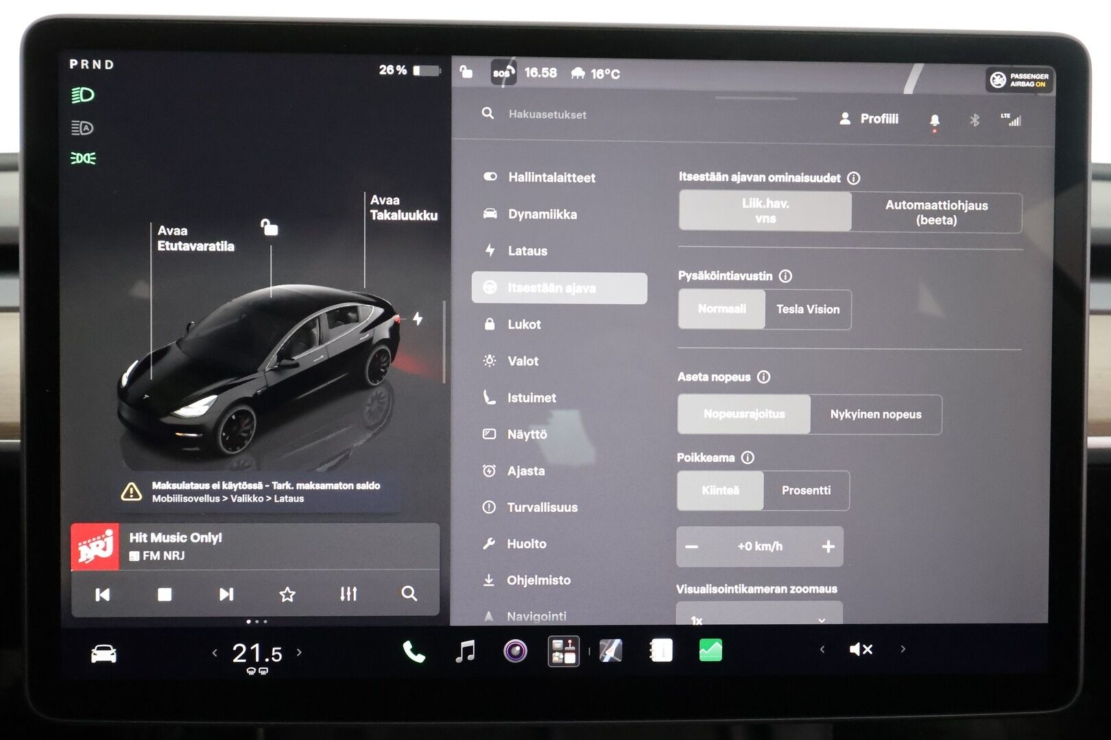 Tesla Model 3 2022 Performance - | ACC | ILP | Matrix-LED | Premium Audio | Ryzen | P.kamera ja tutkat | Muistipenkki | Lasikatto | Nahkasisusta | Autosteer | 2x renkaat aluin | 