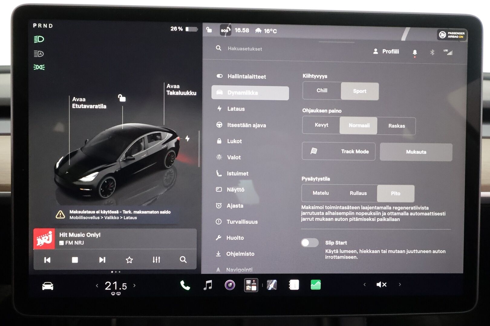 Tesla Model 3 2022 Performance - | ACC | ILP | Matrix-LED | Premium Audio | Ryzen | P.kamera ja tutkat | Muistipenkki | Lasikatto | Nahkasisusta | Autosteer | 2x renkaat aluin | 