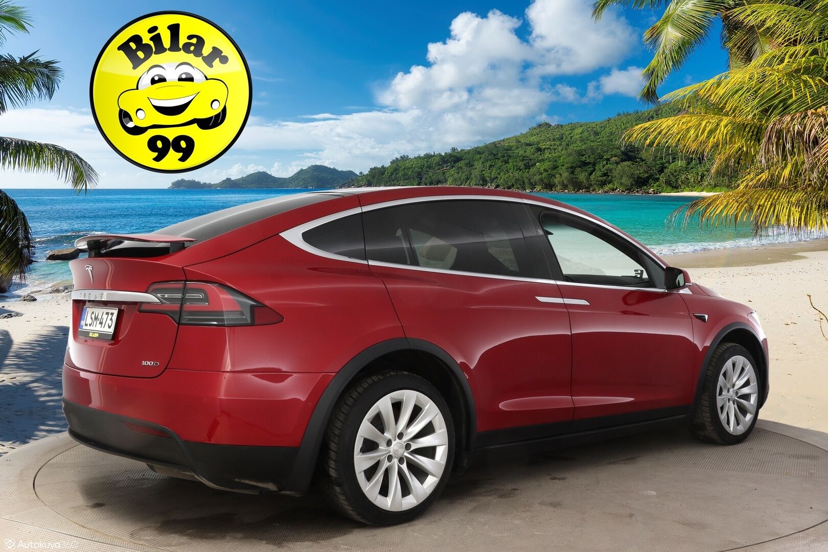 Tesla Model X 2017 100 D * Adapt. Cruise / Ilma-alusta / Mustat Nahat / P.Kamera / Kaistavahti / LED / Navi * - 3,99% KORKOTARJOUS TÄHÄN AUTOON 21.9. ASTI - * 100 D malli, tilava ja näyttävällä värillä oleva yksilö! *