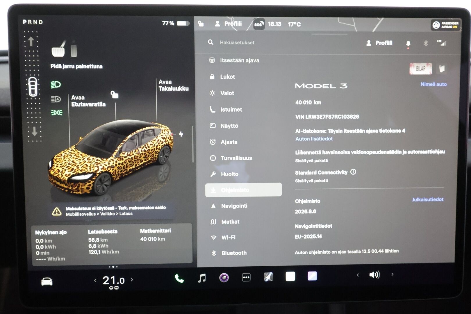 Tesla Model 3 2024 RWD Highland - | ILP | Lasikatto | ACC | Matrix-LED | P.Kamera | Ilmastoitu Muistipenkki | Navi | Kaistavahti | Keyless | 1-om Suomi-auto | 2x Latauskaapelit | Kahdet renkaat |