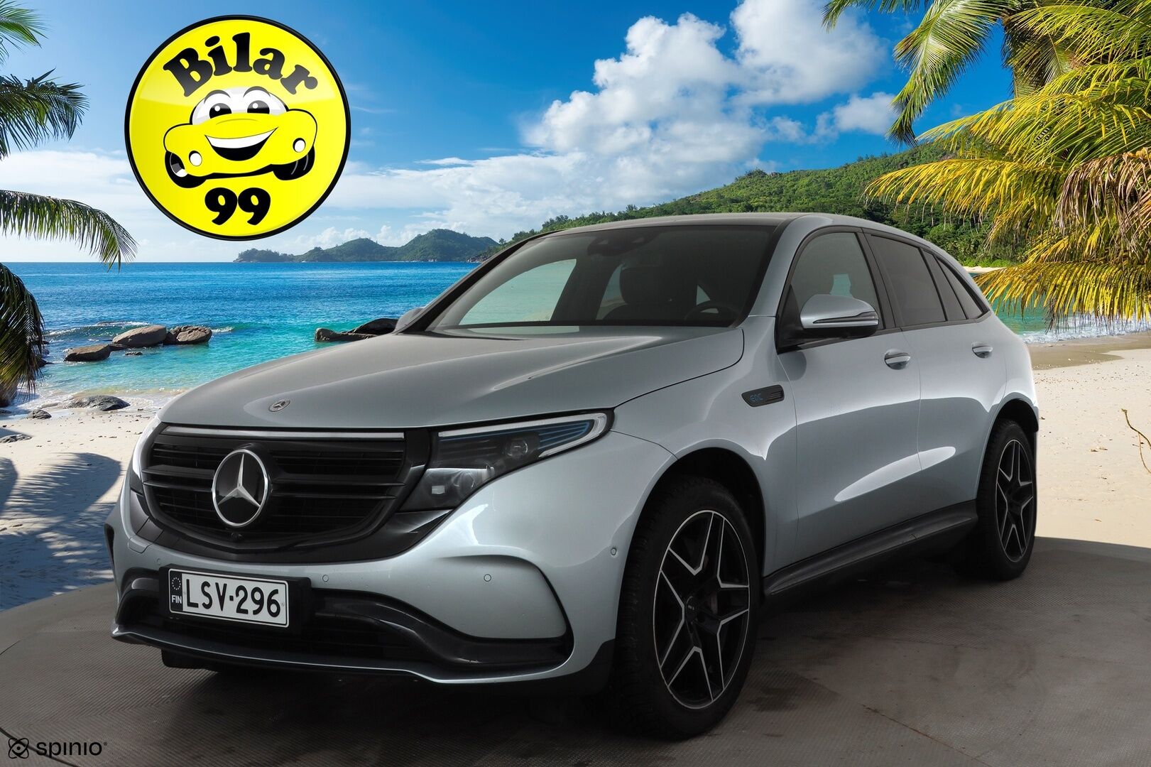 Mercedes-Benz EQC 2023 400 4MATIC Business AMG * Distronic+ / HUD / 360° / Muistipenkit / Multibeam / Midline / Lasikattoluukku / Widescreen * - Kahdet renkaat aluvanteilla
