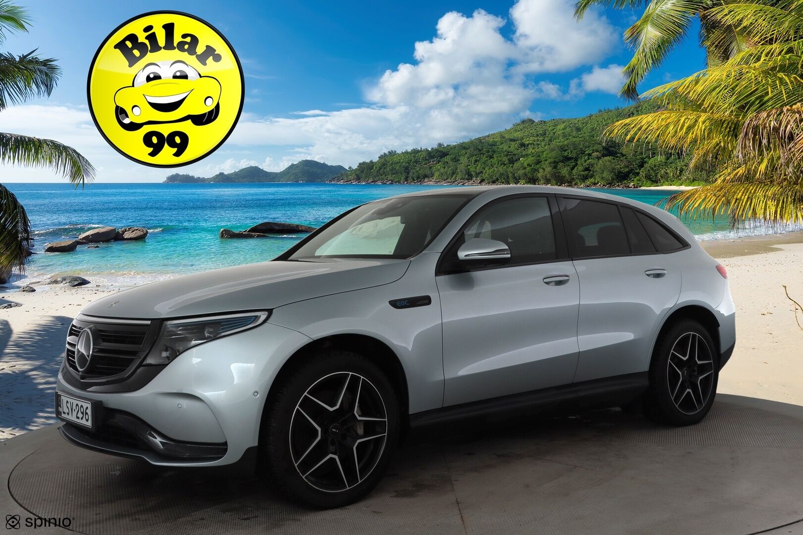 Mercedes-Benz EQC 2023 400 4MATIC Business AMG * Distronic+ / HUD / 360° / Muistipenkit / Multibeam / Midline / Lasikattoluukku / Widescreen * - Kahdet renkaat aluvanteilla