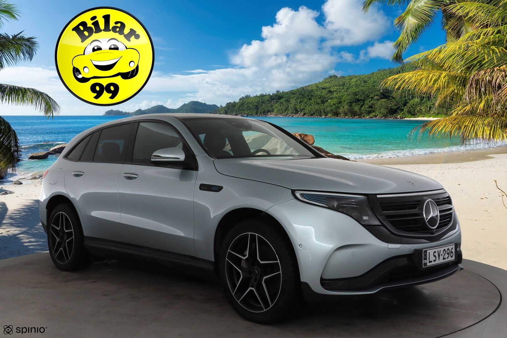 Mercedes-Benz EQC 2023 400 4MATIC Business AMG * Distronic+ / HUD / 360° / Muistipenkit / Multibeam / Midline / Lasikattoluukku / Widescreen * - Kahdet renkaat aluvanteilla
