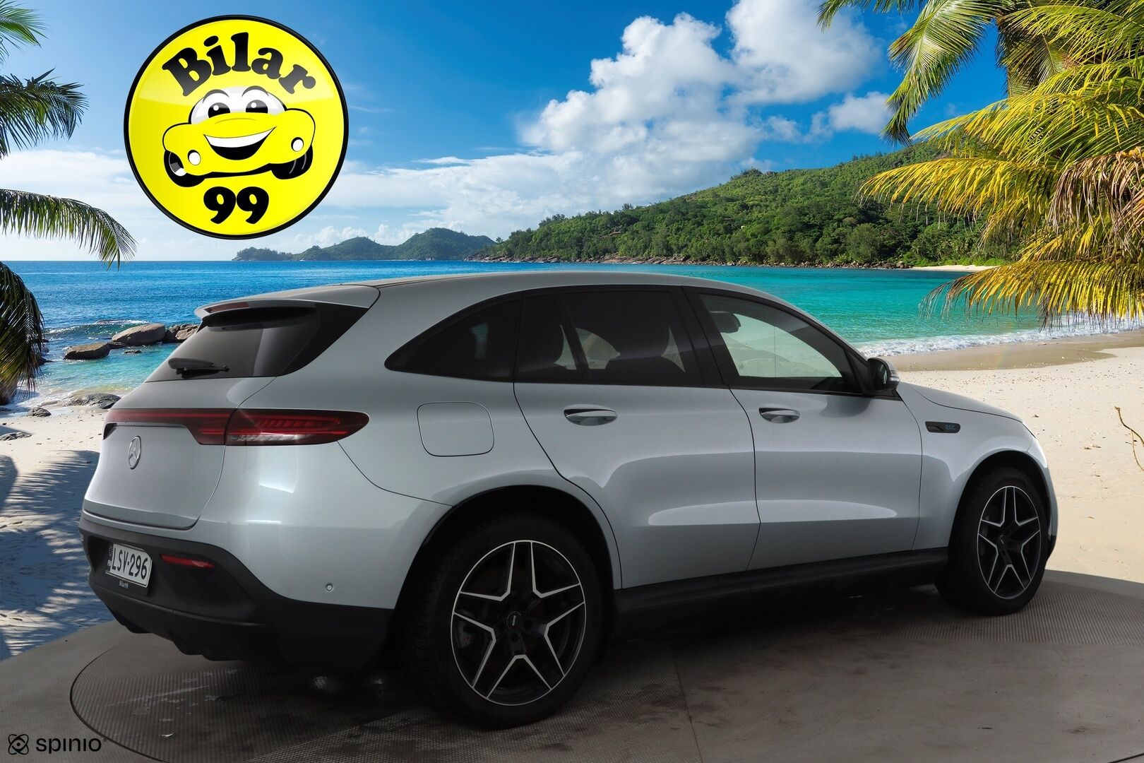 Mercedes-Benz EQC 2023 400 4MATIC Business AMG * Distronic+ / HUD / 360° / Muistipenkit / Multibeam / Midline / Lasikattoluukku / Widescreen * - Kahdet renkaat aluvanteilla