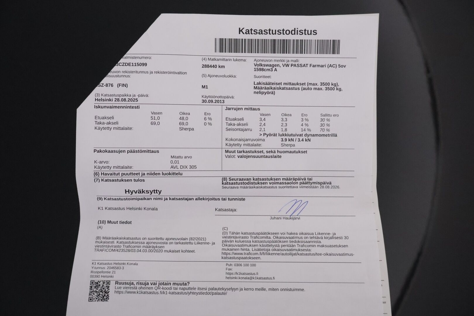 Volkswagen Passat 2013 Variant Comfortline 1,6 TDI 77 kW (105 hv) BlueMotion Technology DSG-automaatti *MYYDÄÄN HUUTOKAUPAT.COM* - *TUORE LEIMA / KOUKKU / VAKKARI / TUTKAT*