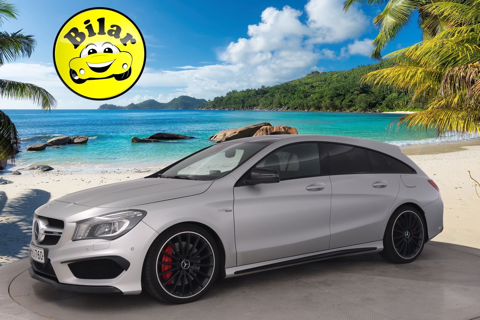 Mercedes-Benz CLA 45 AMG 2015 4Matic A Shooting Brake - Performance penkit & Putkisto | DTR Pro | Harman&Kardon | Panorama | Muistipenkit | Polar silver-magno Erikoisväri! | Night-paketti | Navi | P*Kamera | Suomi-auto | 2X renkaat&vanteet
