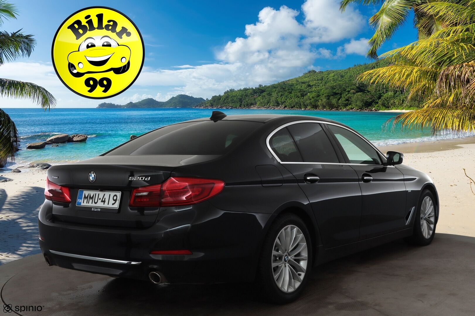 BMW 520 2017 G30 Sedan 520d A xDrive Business * Webasto / Koukku / ACC / H&K / P.Kamera / Comfort-penkit Muistilla * - Adapt.LED / Keyless / Suomi-auto / Kahdet renkaat aluvanteilla / Merkkihuollot