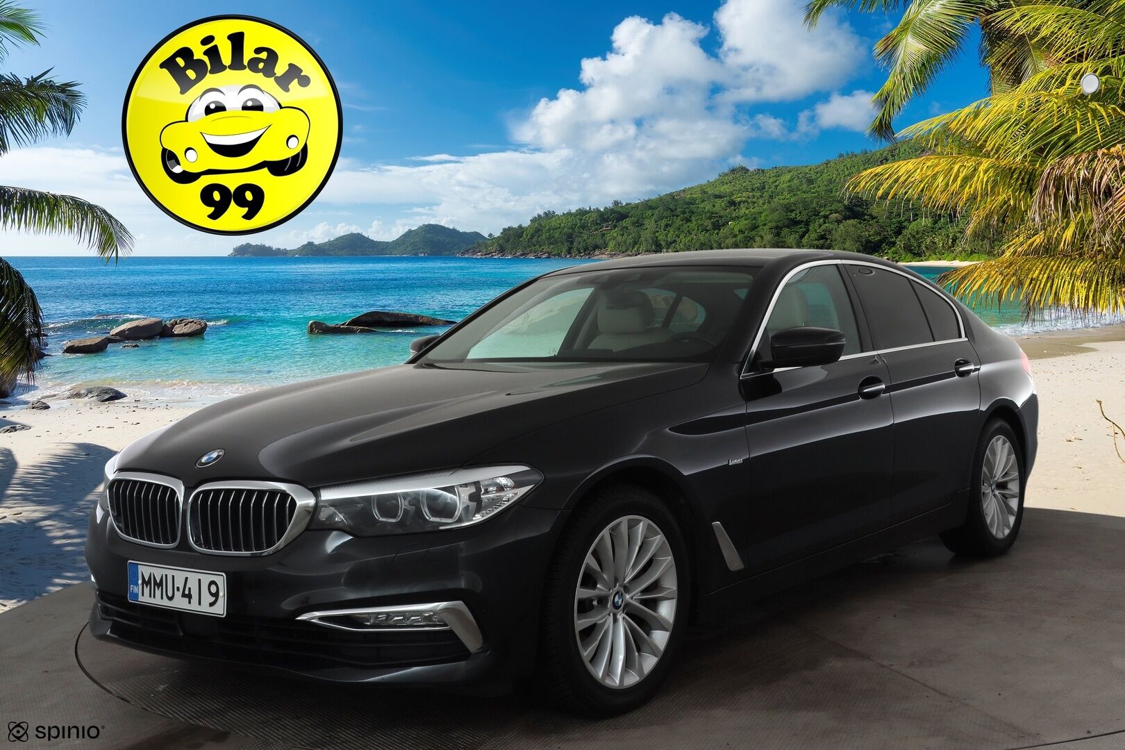 BMW 520 2017 G30 Sedan 520d A xDrive Business * Webasto / Koukku / ACC / H&K / P.Kamera / Comfort-penkit Muistilla * - Adapt.LED / Keyless / Suomi-auto / Kahdet renkaat aluvanteilla / Merkkihuollot