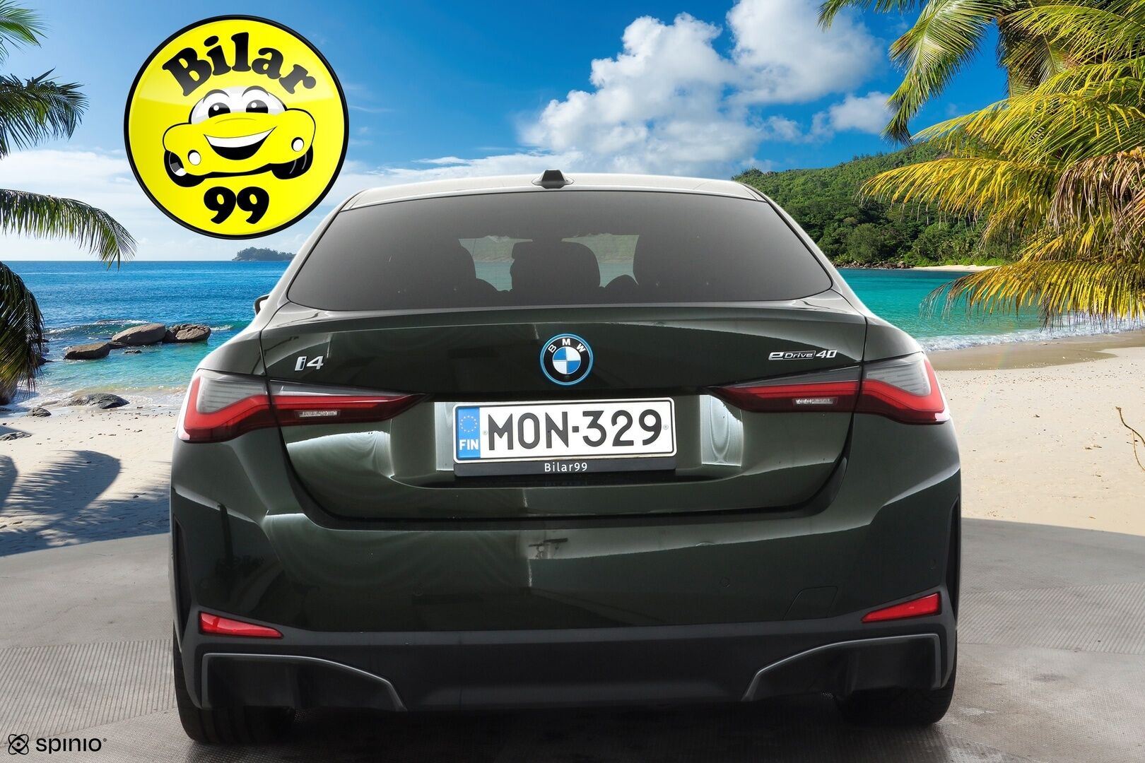 BMW i4 2023 eDrive40 * ACC / P.kamera / Hifi / Koukku / Lasikattoluukku / Comfort Access / Ruskeat nahat / Navi * - 1.Om Suomi-auto / Akku kuntotarkastettu SoH95,2% / Kahdet renkaat aluvanteilla / Merkkihuollettu