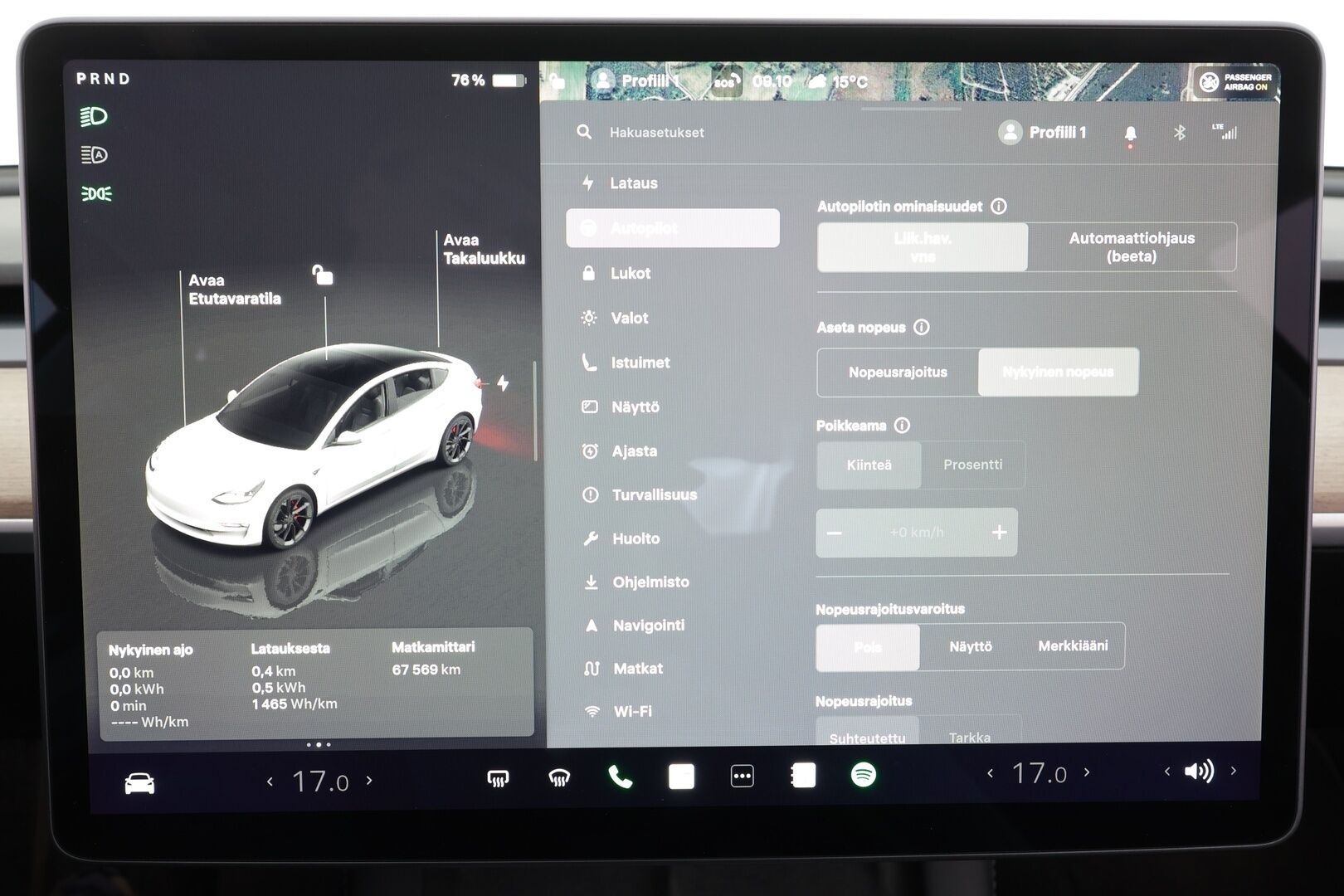 Tesla Model 3 2023 Performance * Lasikatto / ILP / ACC / Matrix-LED / P.Kamera / Muistipenkki / Premium Audio / Navi / Kaistavahti * - 1-om Suomi-auto / Akku kuntotarkastettu / Kahdet renkaat - HULLU BLACKWEEK KORKOTARJOUS 2,49%