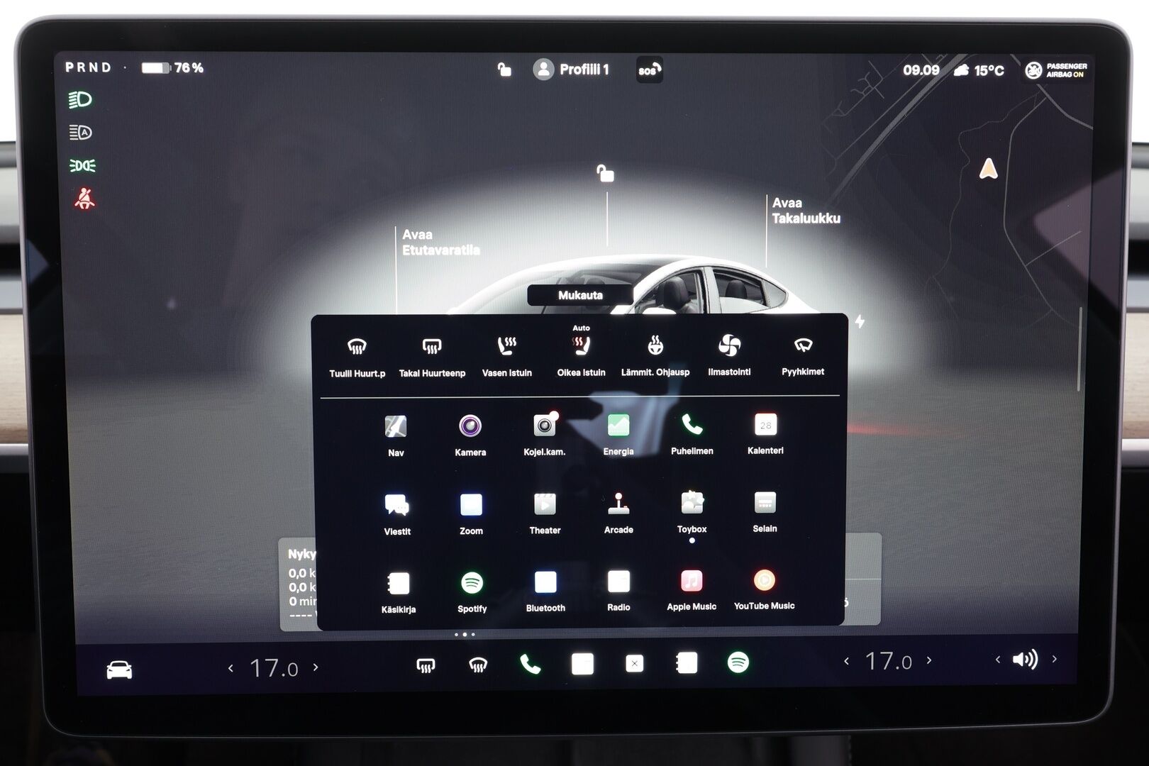Tesla Model 3 2023 Performance * Lasikatto / ILP / ACC / Matrix-LED / P.Kamera / Muistipenkki / Premium Audio / Navi / Kaistavahti * - 1-om Suomi-auto / 2x vanteet / Akku kuntotarkastettu 