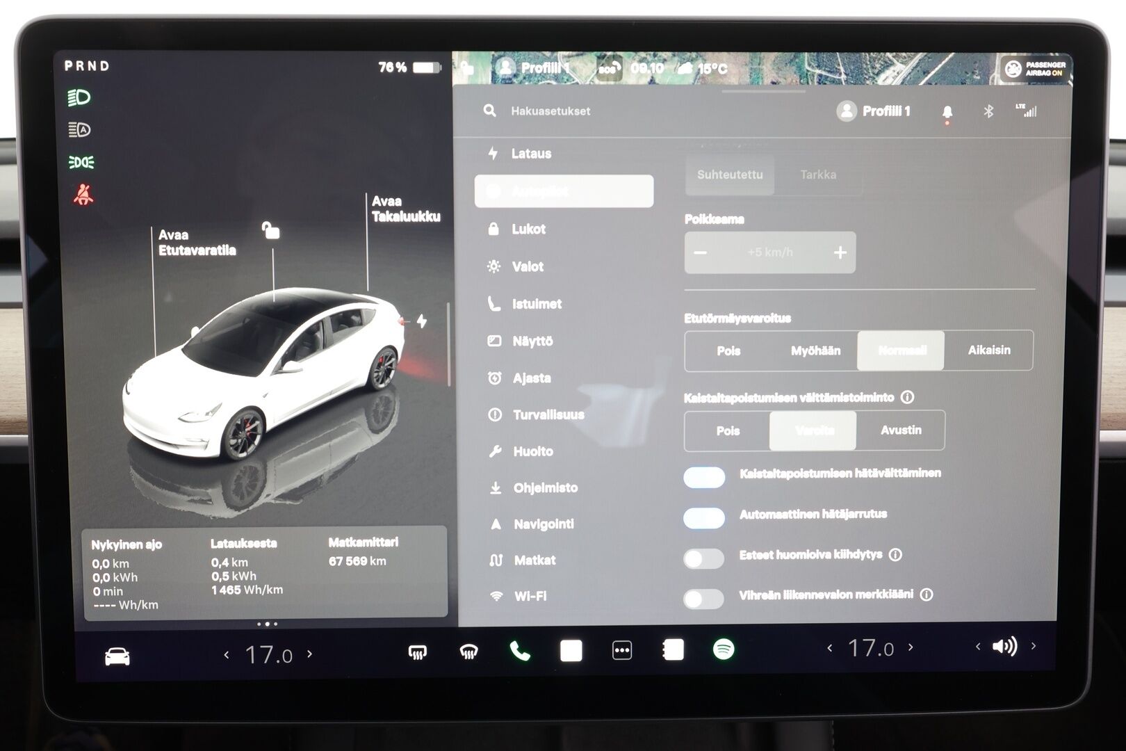 Tesla Model 3 2023 Performance * Lasikatto / ILP / ACC / Matrix-LED / P.Kamera / Muistipenkki / Premium Audio / Navi / Kaistavahti * - 1-om Suomi-auto / Akku kuntotarkastettu / Kahdet renkaat - HULLU BLACKWEEK KORKOTARJOUS 2,49%