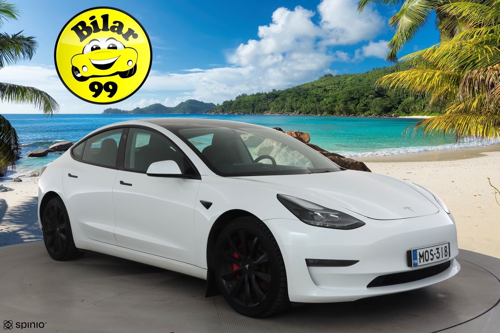 Tesla Model 3 2023 Performance * Lasikatto / ILP / ACC / Matrix-LED / P.Kamera / Muistipenkki / Premium Audio / Navi / Kaistavahti * - 1-om Suomi-auto / Akku kuntotarkastettu / Kahdet renkaat - HULLU BLACKWEEK KORKOTARJOUS 2,49%