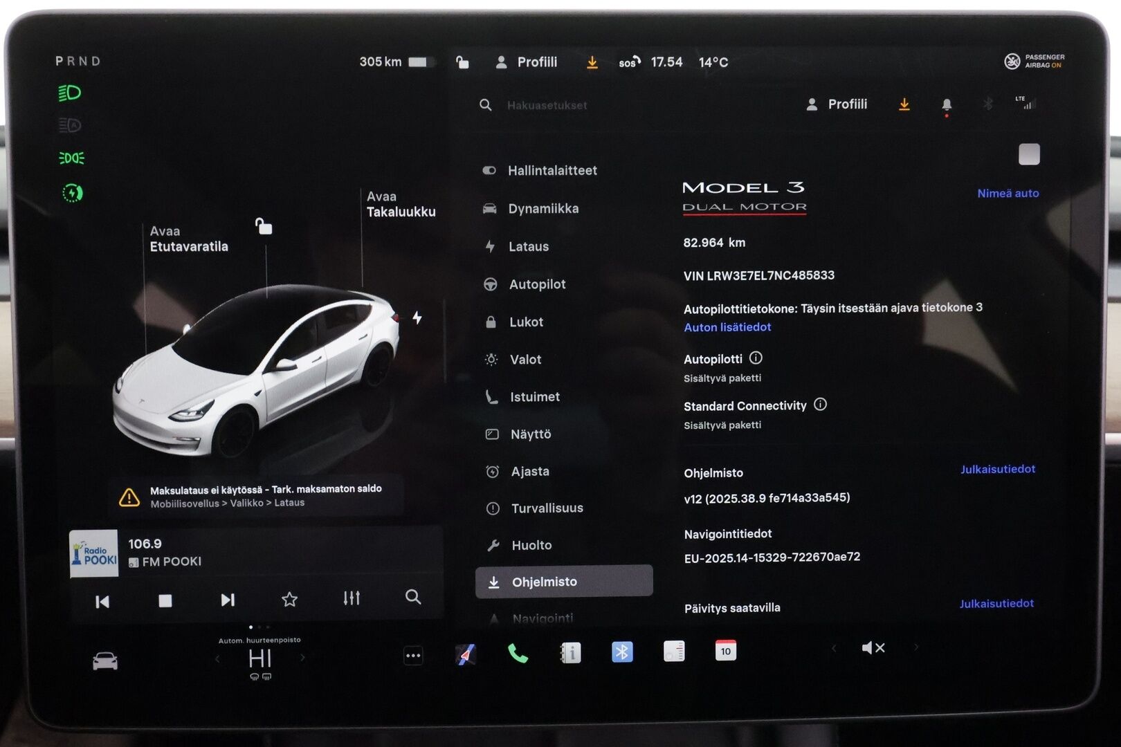 Tesla Model 3 2022 Long Range * Lasikatto / ILP / ACC / Matrix-LED / P.kamera / Muistipenkki / Premium Audio / Navi / Kaistavahti * - 2x Latauskaapelit - HULLUT BLACKWEEK JATKOT - KORKOTARJOUS 2,49%