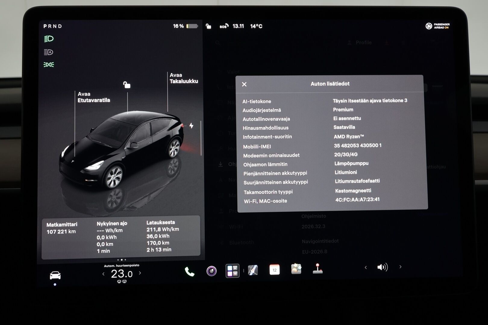 Tesla Model Y 2024 RWD - | ACC | ILP | Koukku | Ryzen | Matrix-LED | Premium audio | Lasikatto | Sähkönahat | Muistipenkki | P.kamera | Autosteer | 2x renkaat aluin | 