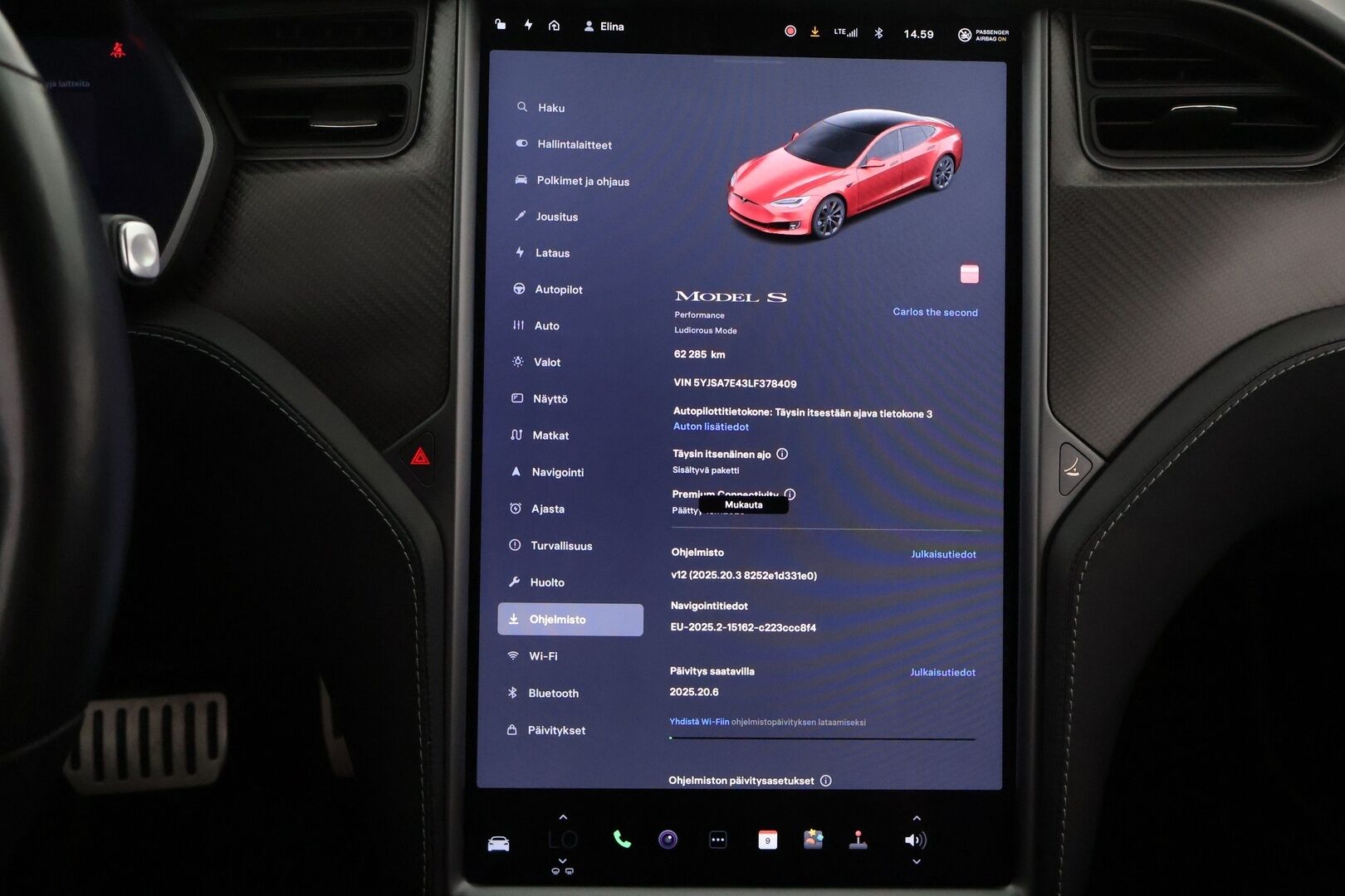 Tesla Model S 2020 Dual Motor Performance Ludicrous Raven - 3,99 % KORKOTARJOUS TÄHÄN AUTOON - FSD / CCS / Musta Nahkasisusta / Premium Audio / Ilma-alusta / Lasikatto / Carbon paketti / 2x renkaat vanteilla / Juuri saapunut!