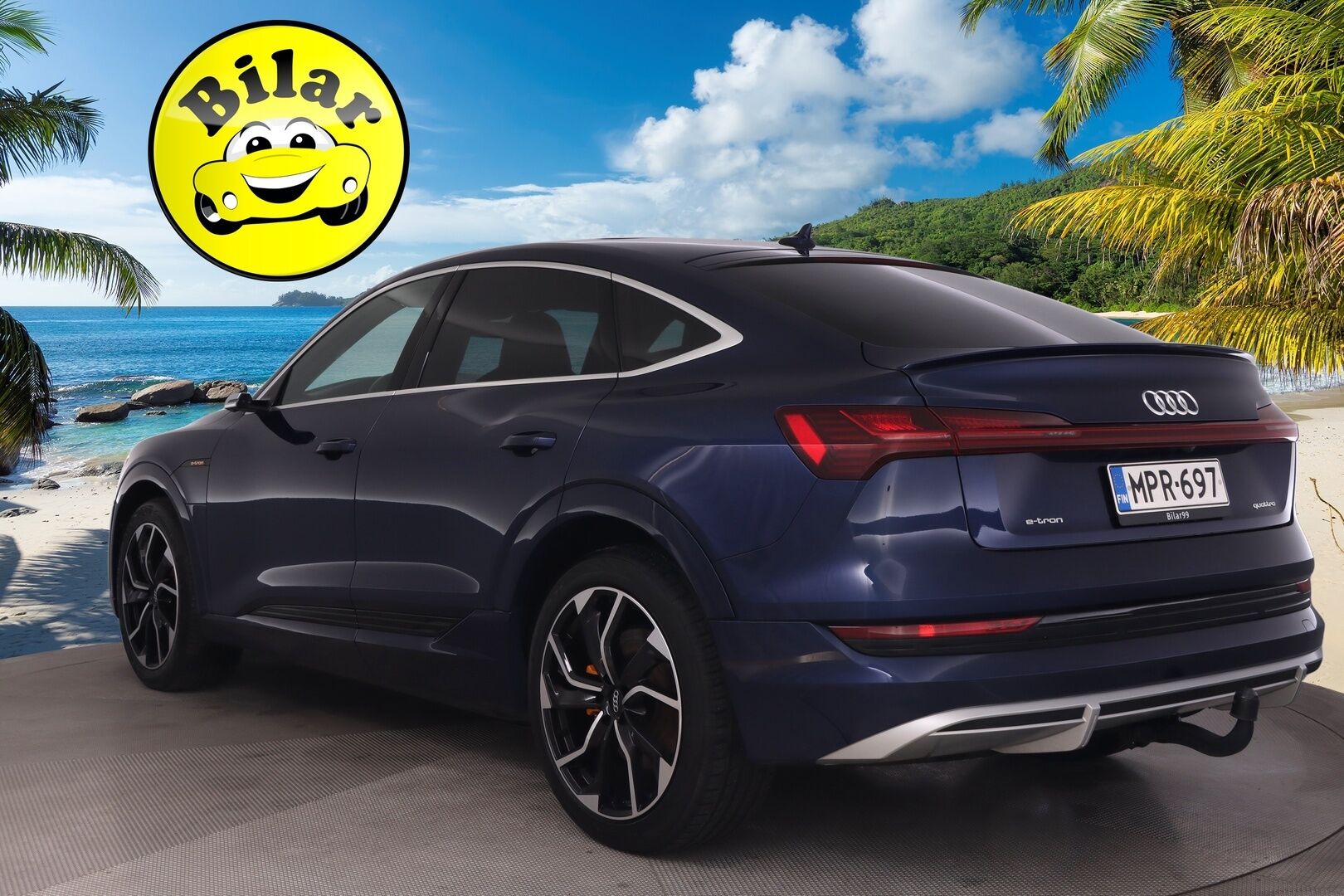 Audi e-tron 2020 Sportback S line 50 quattro - ACC | Matrix LED | HUD | Panorama | Navarra Blue | Bang&Olufsen | Timanttitikatut Nahkaistuimet | S-Line | 360 | Vetokoukku | Virtuaaliset ulkopeilit | SoH 92,7% | 2x renkaat&aluvantein