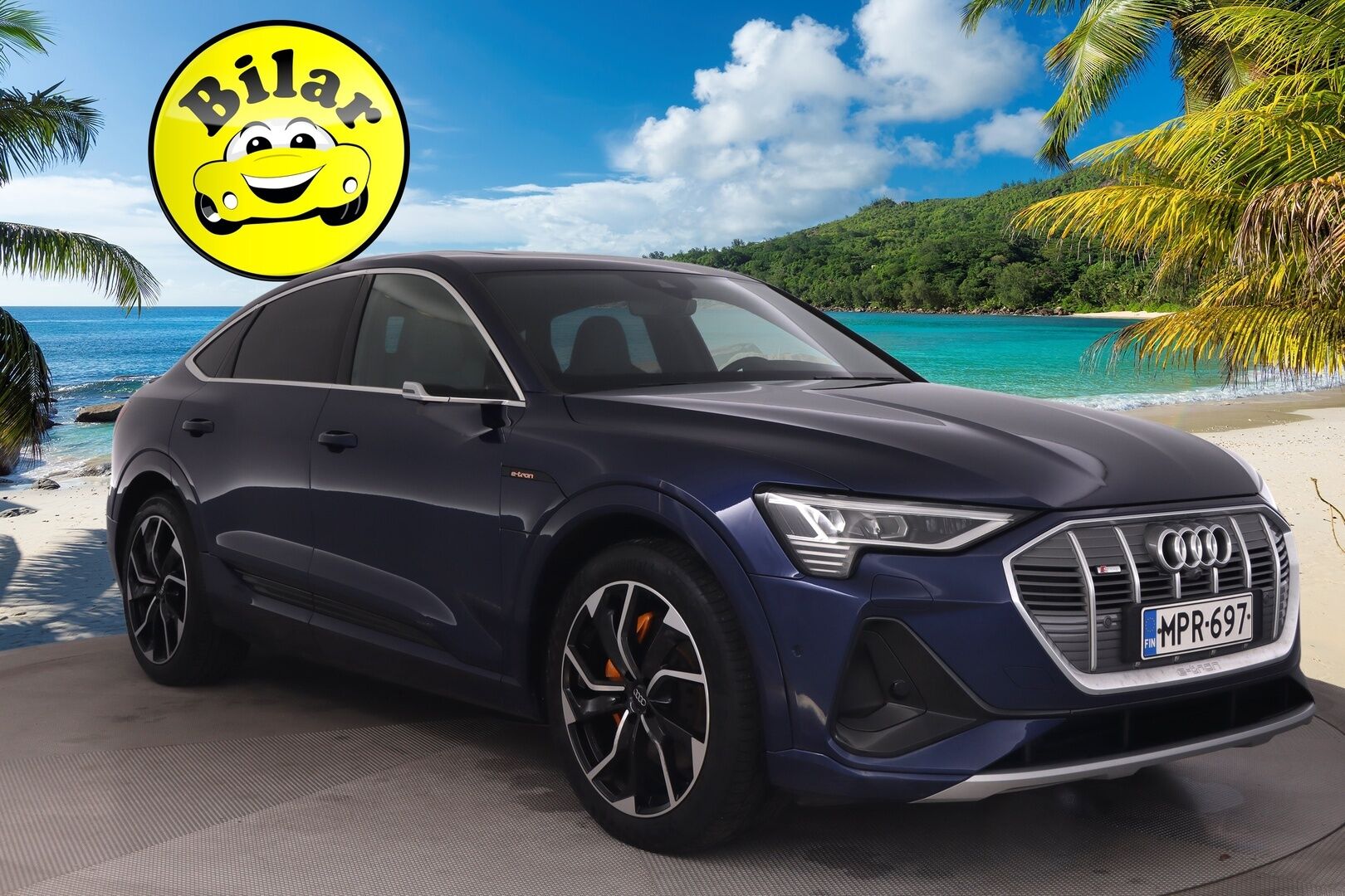 Audi e-tron 2020 Sportback S line 50 quattro - ACC | Matrix LED | HUD | Panorama | Navarra Blue | Bang&Olufsen | Timanttitikatut Nahkaistuimet | S-Line | 360 | Vetokoukku | Virtuaaliset ulkopeilit | SoH 92,7% | 2x renkaat&aluvantein