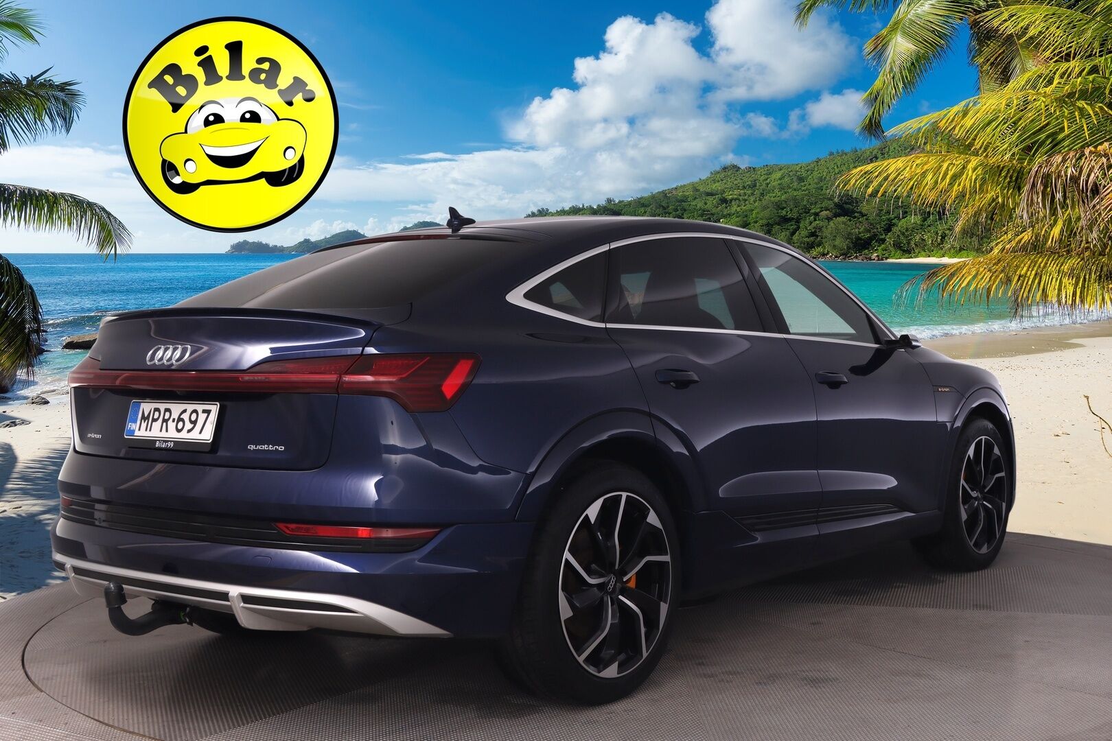 Audi e-tron 2020 Sportback S line 50 quattro - ACC | Matrix LED | HUD | Panorama | Navarra Blue | Bang&Olufsen | Timanttitikatut Nahkaistuimet | S-Line | 360 | Vetokoukku | Virtuaaliset ulkopeilit | SoH 92,7% | 2x renkaat&aluvantein