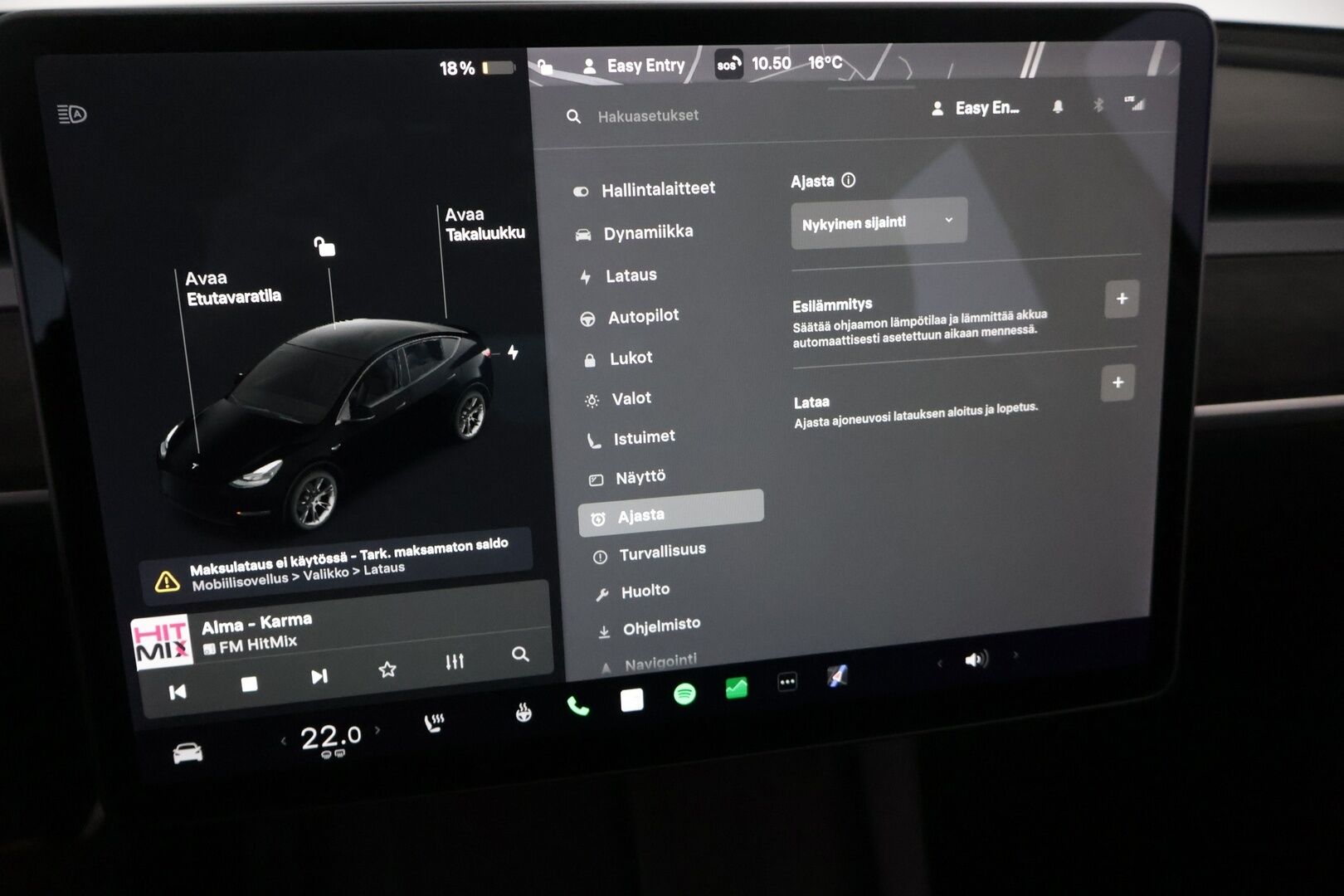 Tesla Model Y 2021 Long Range AWD ** Juuri tullut! / EAP / 2x Tesla vanteet / Vetokoukku / Premium Sound / Upea kokonaisuus! / ACC ** - Akkutestattu, puhtaalla CarVertical raportilla, vetokoukulla, siistillä yksityiskohdilla sekä kaksilla hyvillä renkailla missä Teslan omat aluvanteet!