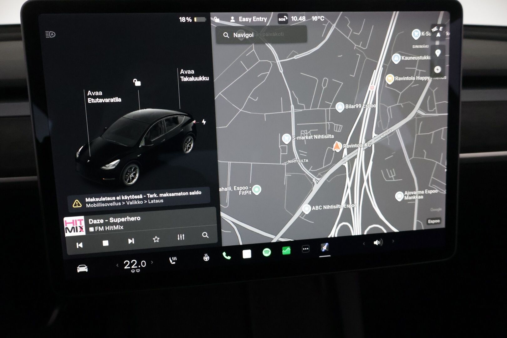 Tesla Model Y 2021 Long Range AWD ** Juuri tullut! / EAP / 2x Tesla vanteet / Vetokoukku / Premium Sound / Upea kokonaisuus! / ACC ** - Akkutestattu, puhtaalla CarVertical raportilla, vetokoukulla, siistillä yksityiskohdilla sekä kaksilla hyvillä renkailla missä Teslan omat aluvanteet!