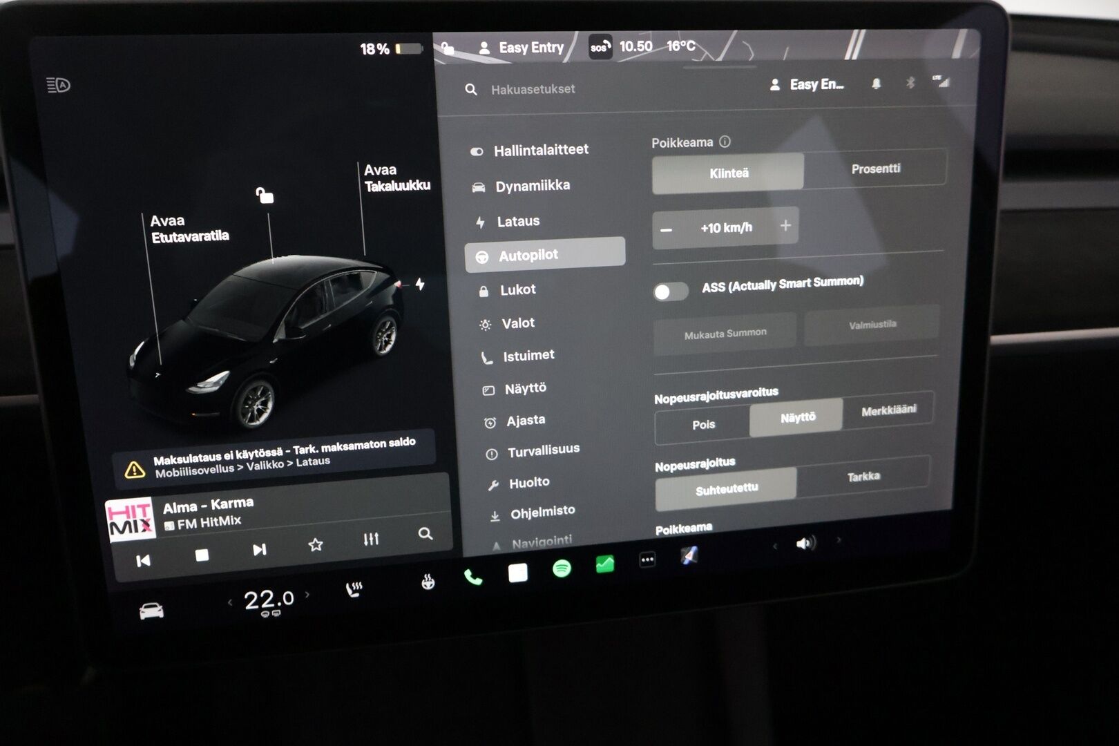 Tesla Model Y 2021 Long Range AWD ** Juuri tullut! / EAP / 2x Tesla vanteet / Vetokoukku / Premium Sound / Upea kokonaisuus! / ACC ** - Akkutestattu, puhtaalla CarVertical raportilla, vetokoukulla, siistillä yksityiskohdilla sekä kaksilla hyvillä renkailla missä Teslan omat aluvanteet!