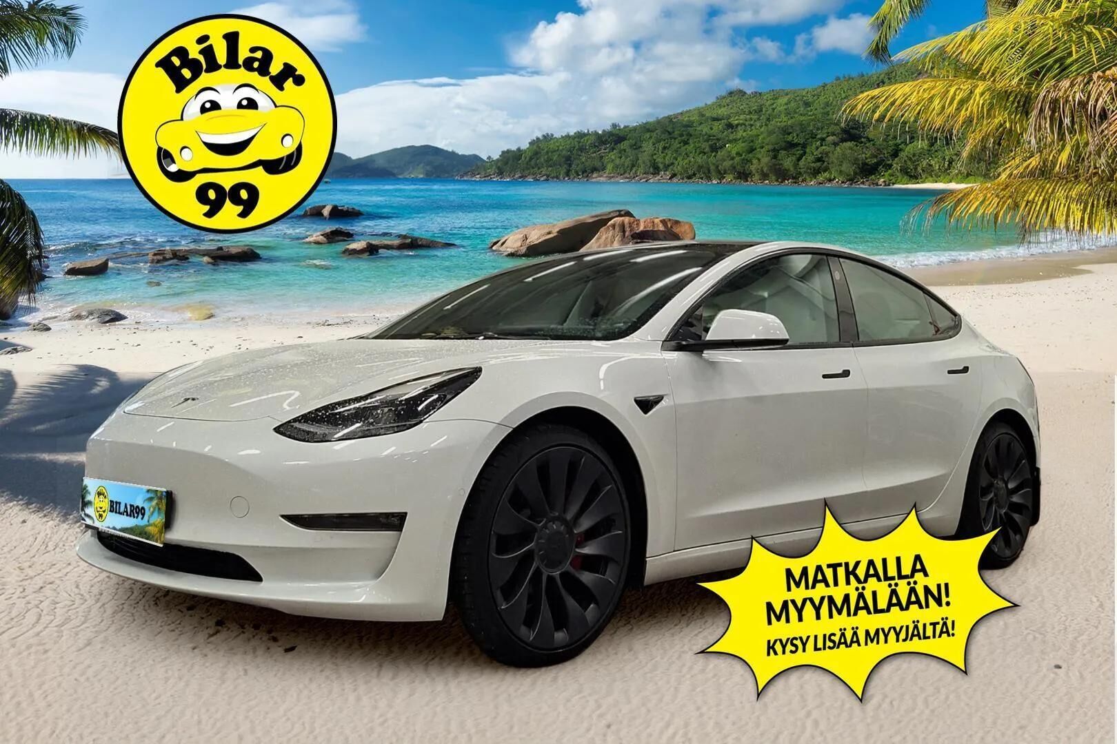 Tesla Model 3 2022 Performance - | Matrix LED | Premium Audio | Kahdet renkaat alumiinivanteilla | Valkoinen nahkasisusta | ACC | Lasikatto | P.Kamera | ILP | Akuston esilämmitys | 
