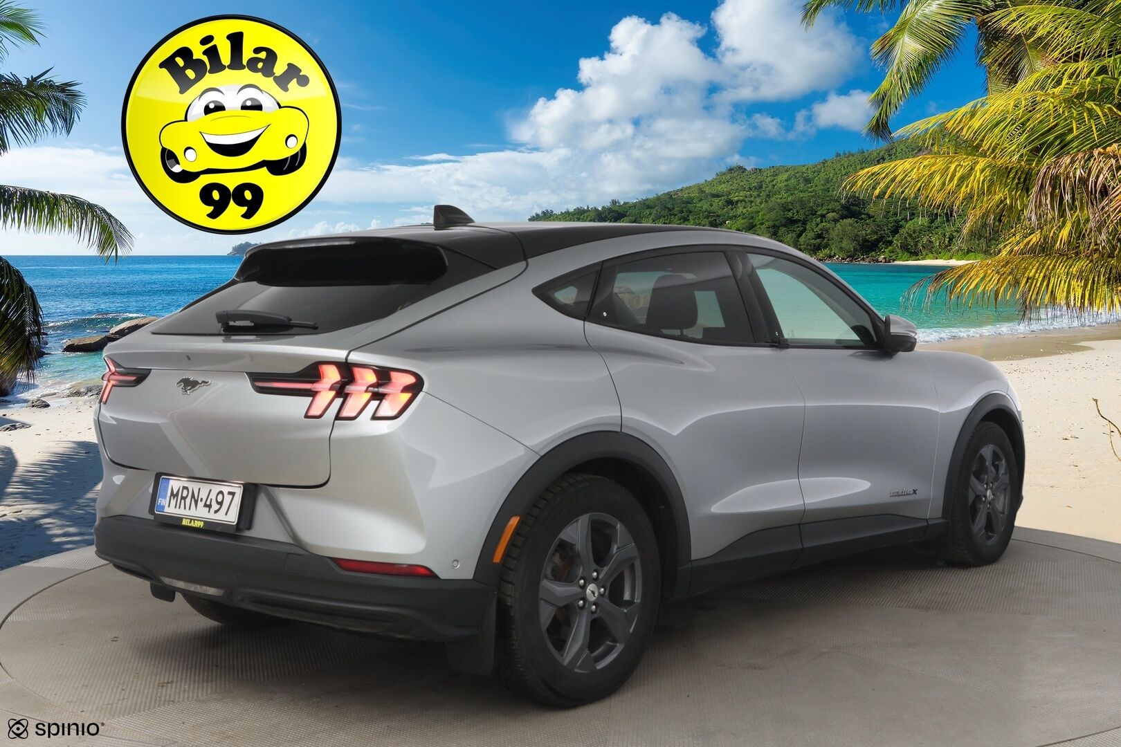 Ford Mustang Mach-E 2021 98kWh 285hv A1 RWD 5-ovinen * B&O / 360-kamera / Panorama / ACC / Keyless / Muistipenkki / Sähköluukku * - 2x Vanteet & Renkaat / Merkkihuollettu / SoH 93,6%