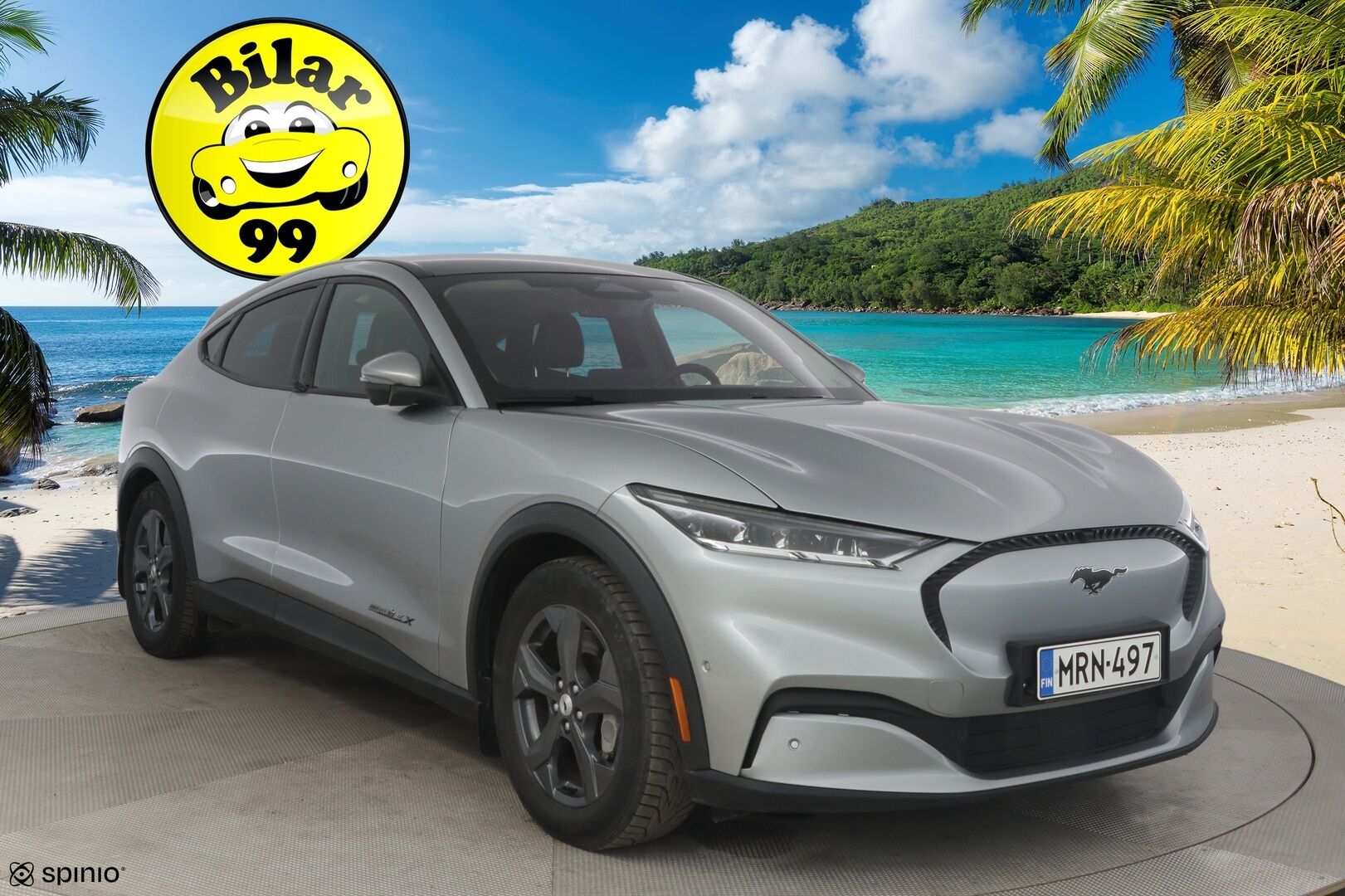 Ford Mustang Mach-E 2021 98kWh 285hv A1 RWD 5-ovinen * B&O / 360-kamera / Panorama / ACC / Keyless / Muistipenkki / Sähköluukku * - 2x Vanteet & Renkaat / Merkkihuollettu / SoH 93,6%