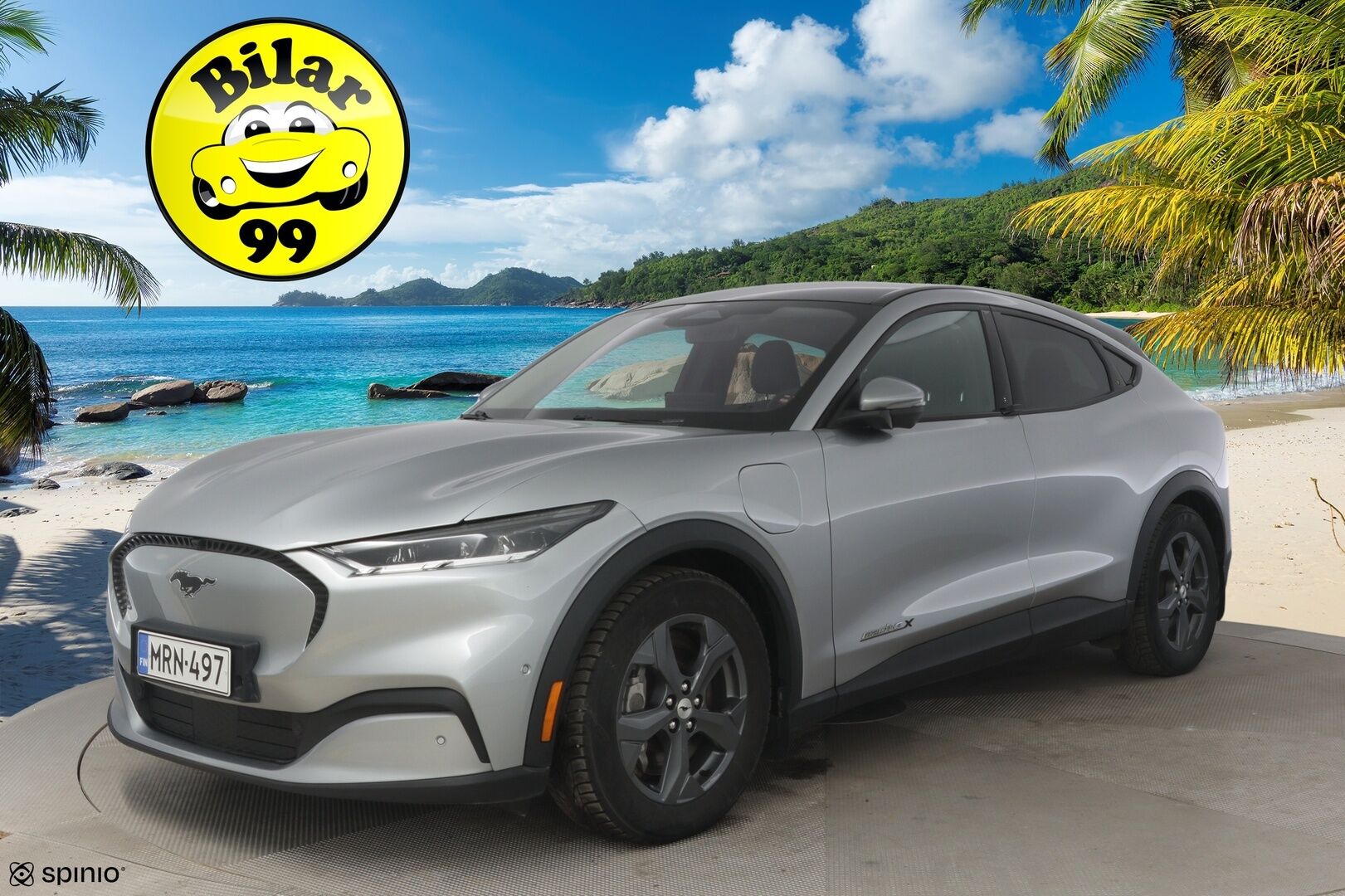 Ford Mustang Mach-E 2021 98kWh 285hv A1 RWD 5-ovinen * B&O / 360-kamera / Panorama / ACC / Keyless / Muistipenkki / Sähköluukku * - 2x Vanteet & Renkaat / Merkkihuollettu / SoH 93,6%