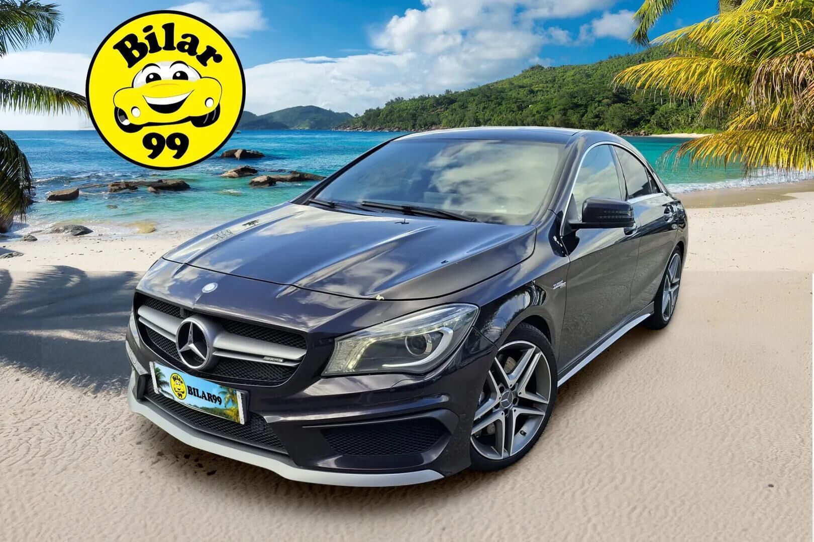 Mercedes-Benz CLA 45 AMG 2016 4Matic - AMG Styling sisä & ulko | Panorama | Nahkaverhoilu | Urheiluistuimet | Bi-Xenon | Sähkötoiminen takaluukku | Vakkari | Suomi-auto | 2x renkaat aluin | 