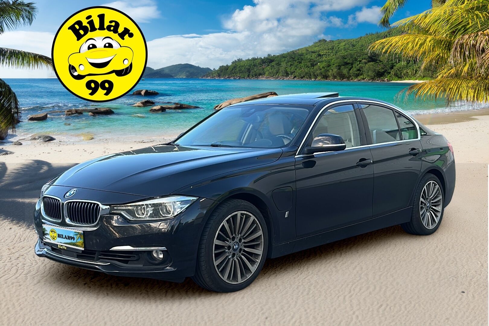 BMW 330 2017 e F30 LCI Sedan A Business Luxury /  Adapt. Vakkari / Lasikattoluukku / Vaaleat Nahat / Prof. Navi / M-Sport Ratti ** - Juuri katsastettu / Koti- ja kauppakeskuslaturi / 2x renkaat aluvanteilla