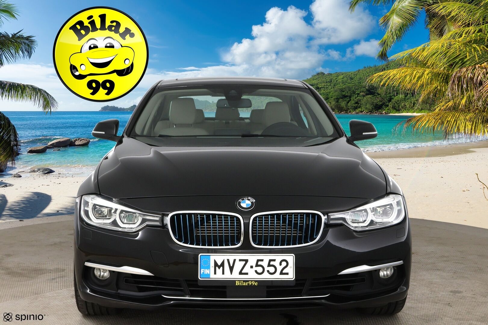 BMW 330 2017 e F30 LCI Sedan A Business Luxury /  Adapt. Vakkari / Lasikattoluukku / Vaaleat Nahat / Prof. Navi / M-Sport Ratti ** - Juuri katsastettu / Koti- ja kauppakeskuslaturi / 2x renkaat aluvanteilla
