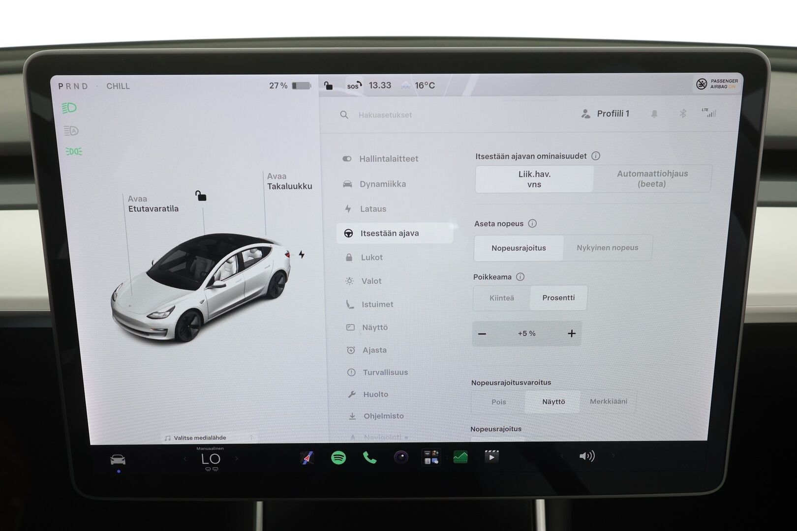 Tesla Model 3 2020 Standard Range Plus (CATL) - | Lasikatto | ACC | Matrix | Premium Speakers | Muistipenkki | P.Kamera | Kaistavahti | Navi | Keyless | Suomi-auto | Kahdet renkaat |